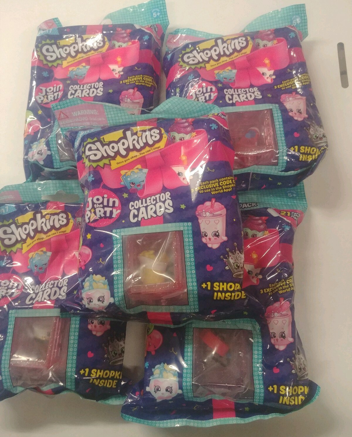 5x Shopkins Collector Cards Season 7 Includes 1 Shopkin And 15 Cards Brand New