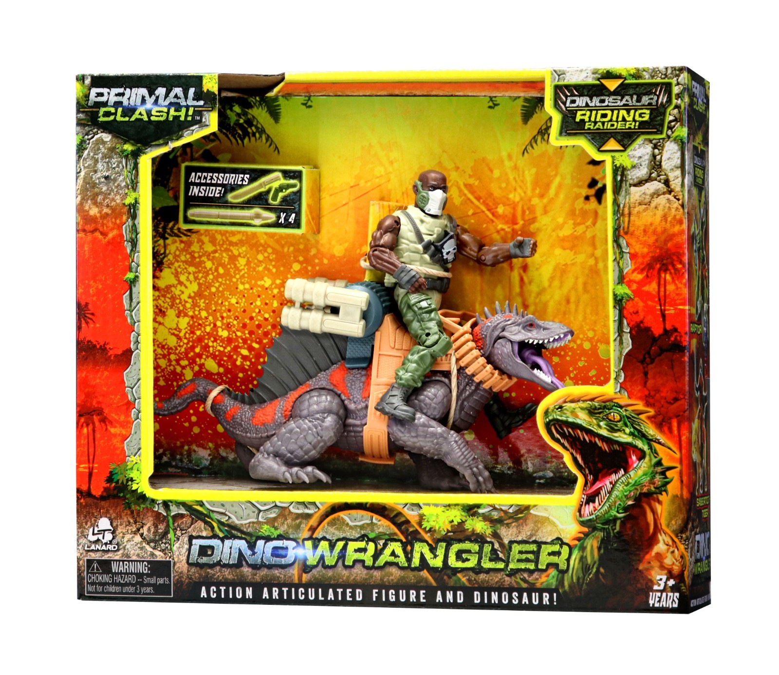 1:18 Lanard Toys PRIMAL CLASH!: Dino Wrangler Trimetrodon Set LN-37074C