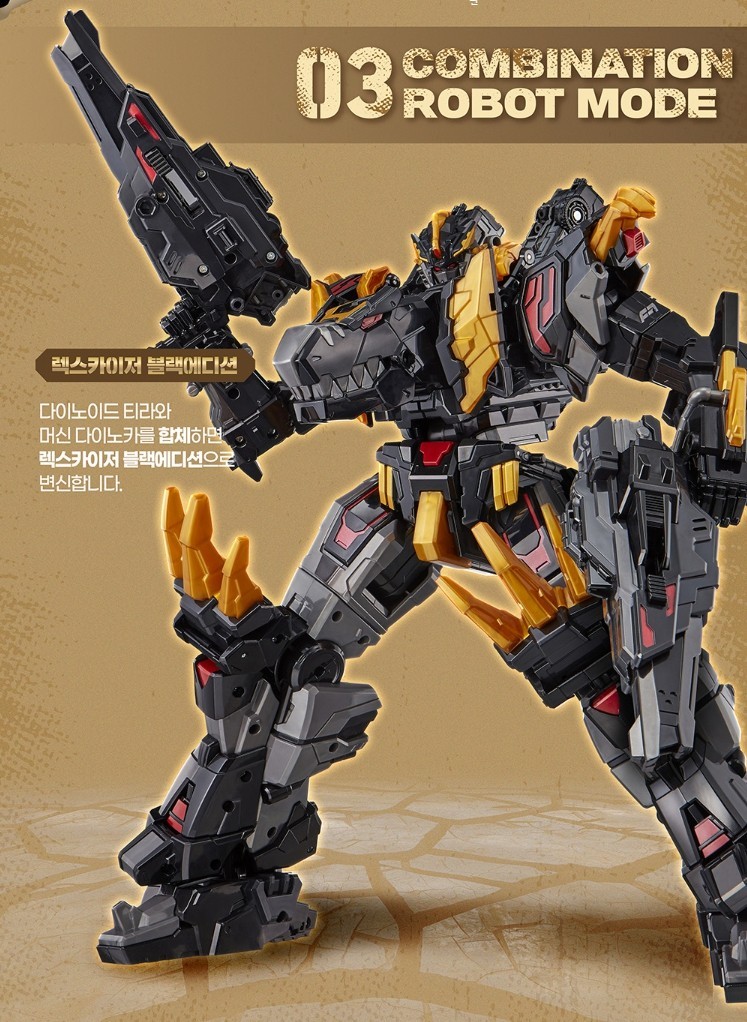 Miniforce Rexkaiser Black Edition Transform Robot Dinosaur 3-in-1 Figure Toy