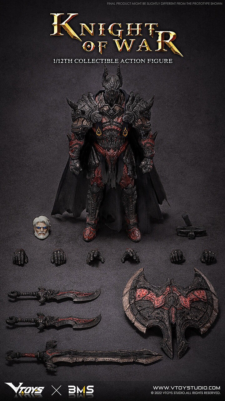 New VTOYS X BMS VSD005 1/12 Knight Of War 6&Prime; Collectible Male Figure Gift