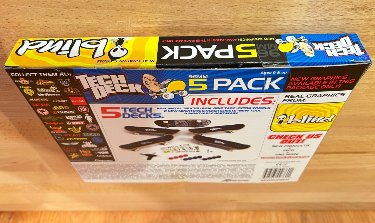 Vintage 2002 Tech Deck Blind Skateboards 5 Pack Fingerboards EXCLUSIVE ART New
