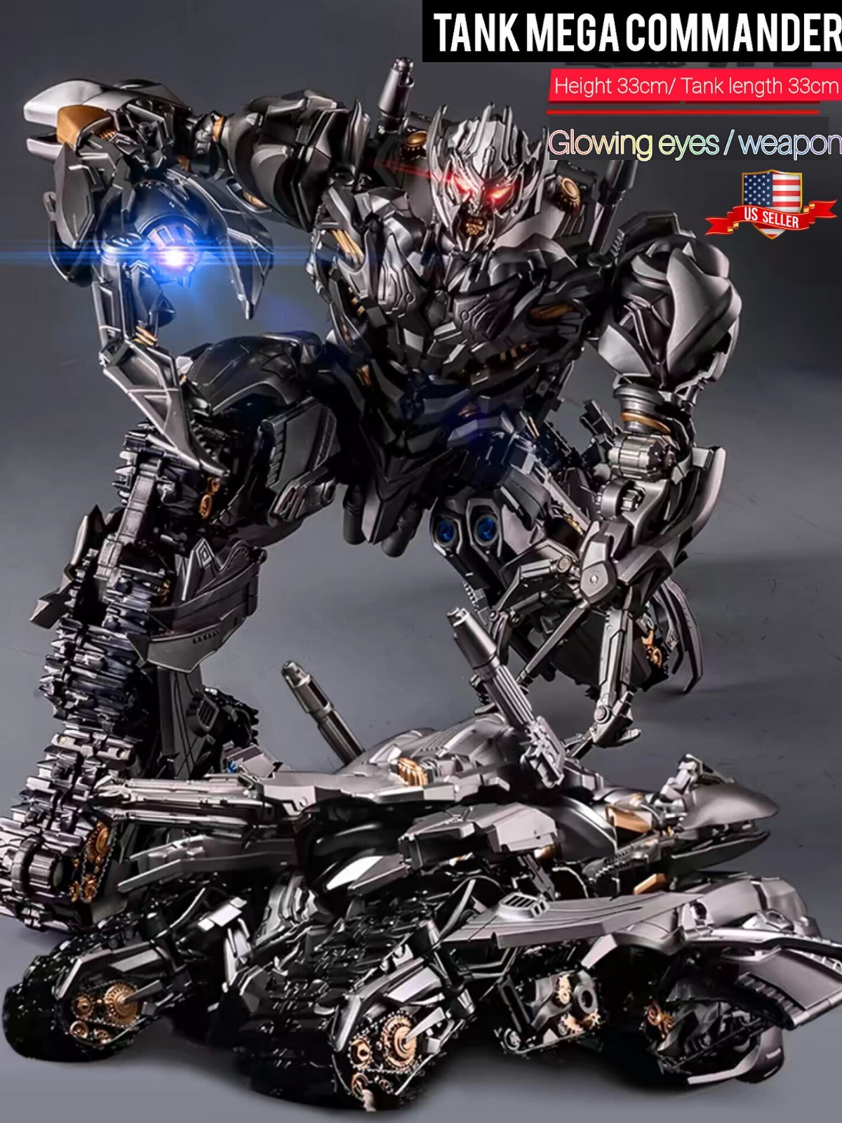 US SHIP_LS06 Transformers Figure/Black Mamba Transformation Tank Mega Commander