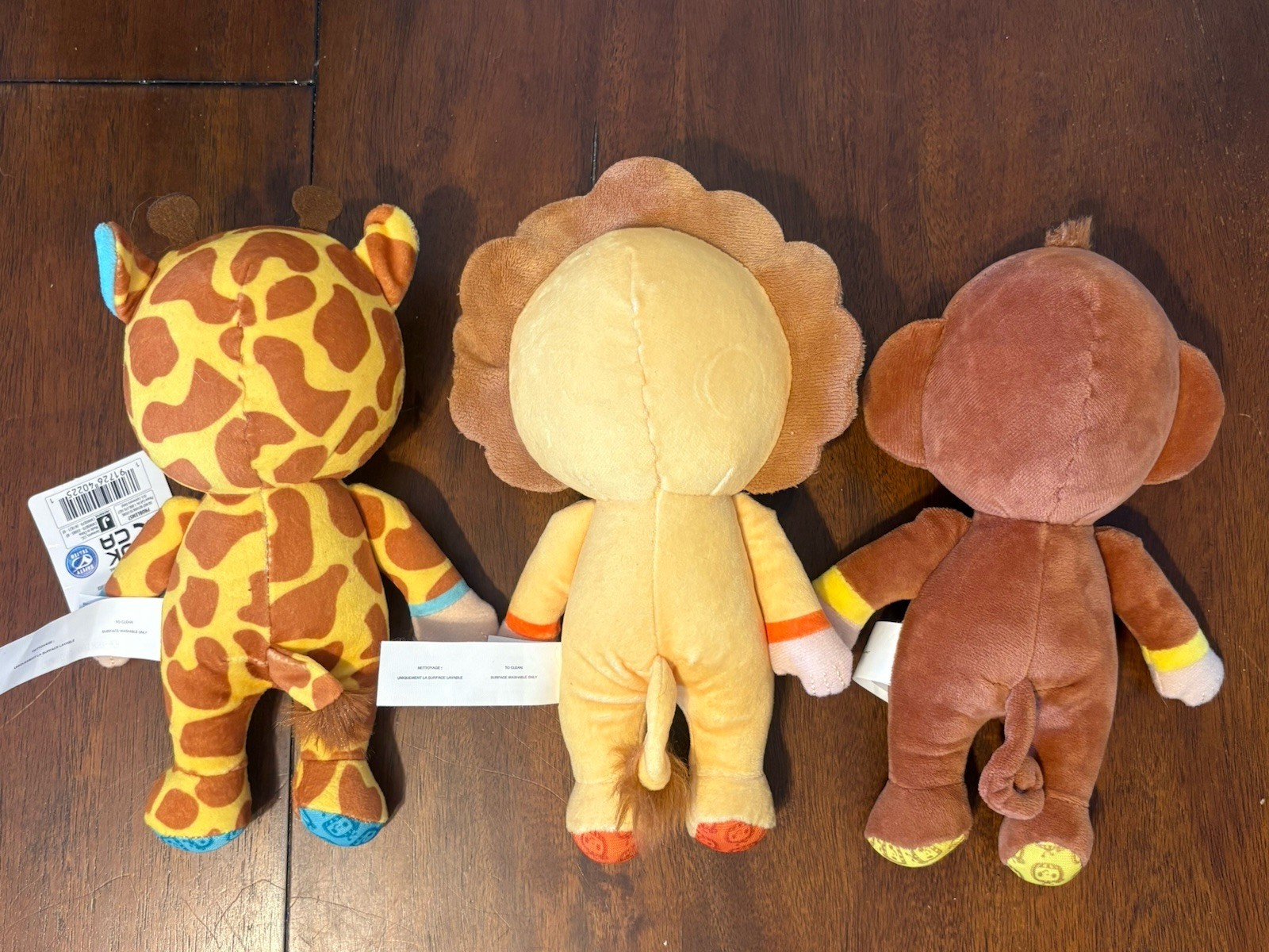 Cocomelon 9” Dolls plush lot of 3 Giraffe, Lion, Monkey