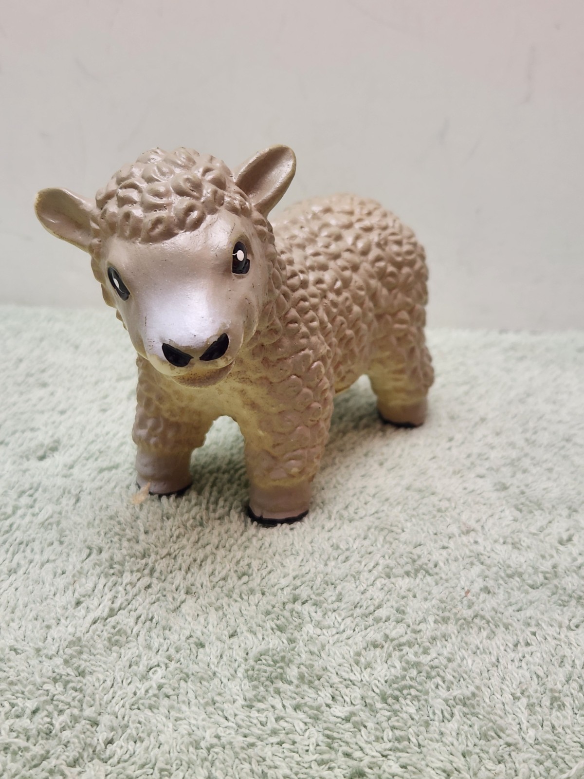 2006 Sheep Gray With Black Eyes Soft Rubber Toy Figure 4.75&Prime; Long