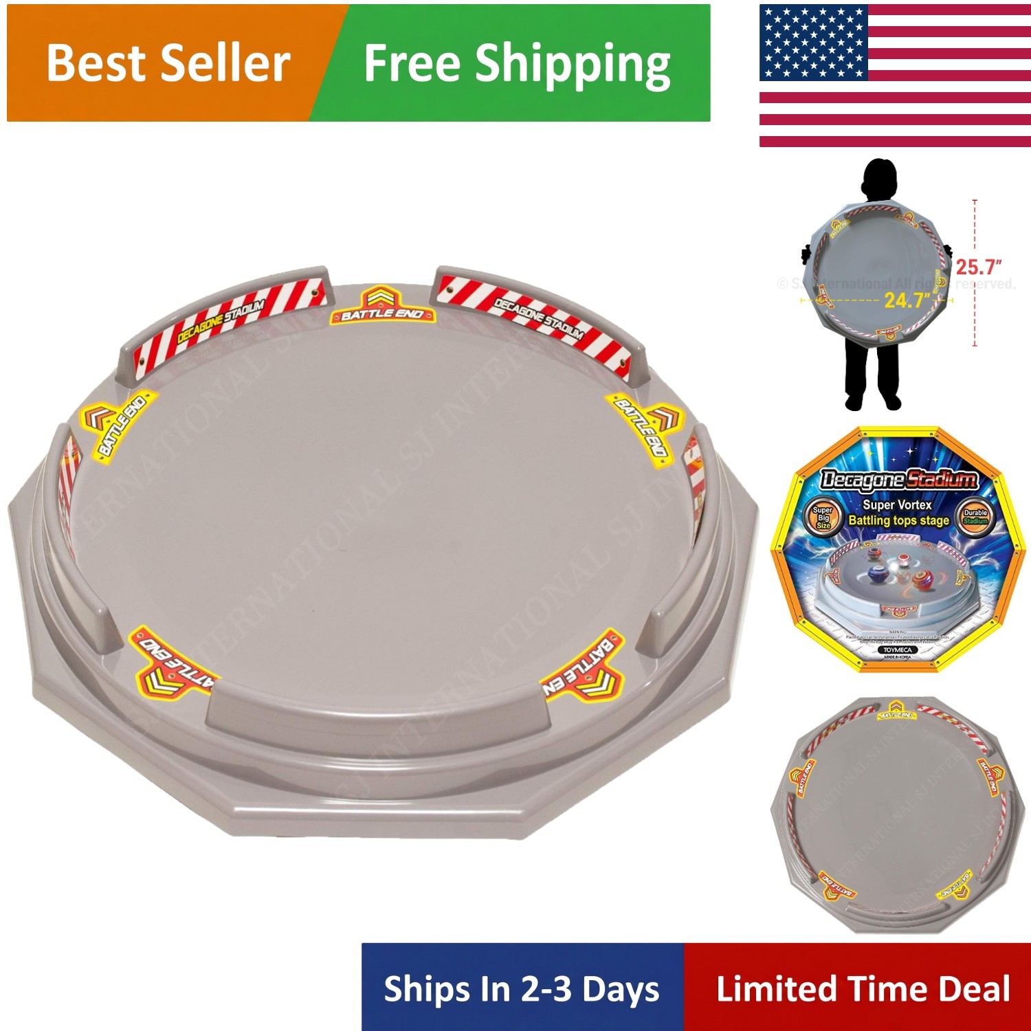 Large 25.7&Prime; Battling Tops Stadium for 4-6 Players – Non-Toxic & Lightweight