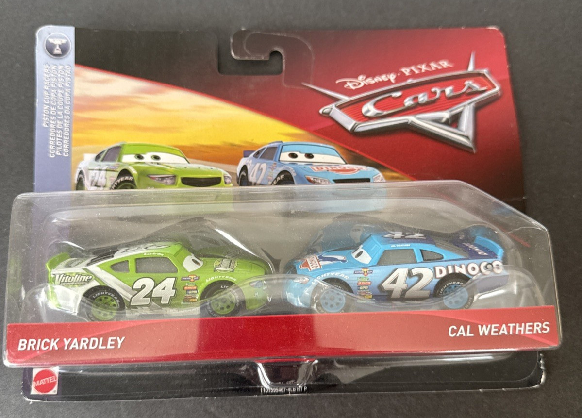 NEW BRICK YARDLEY & CAL WEATHERS Pixar Cars PISTON CUP RACERS 2-Pack 2018 FLH64