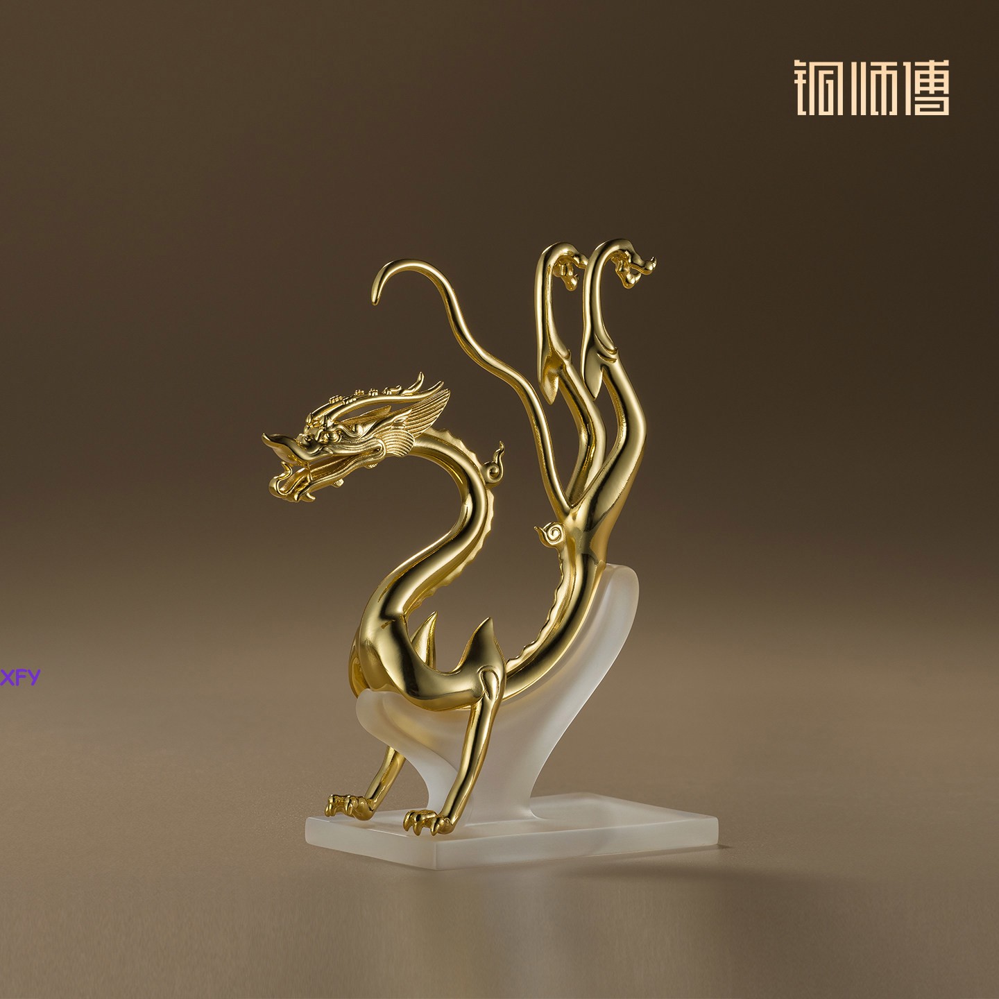 13CM High Gilded Iron Core Copper Dragon Statue Home Decor Ornament Figure Model