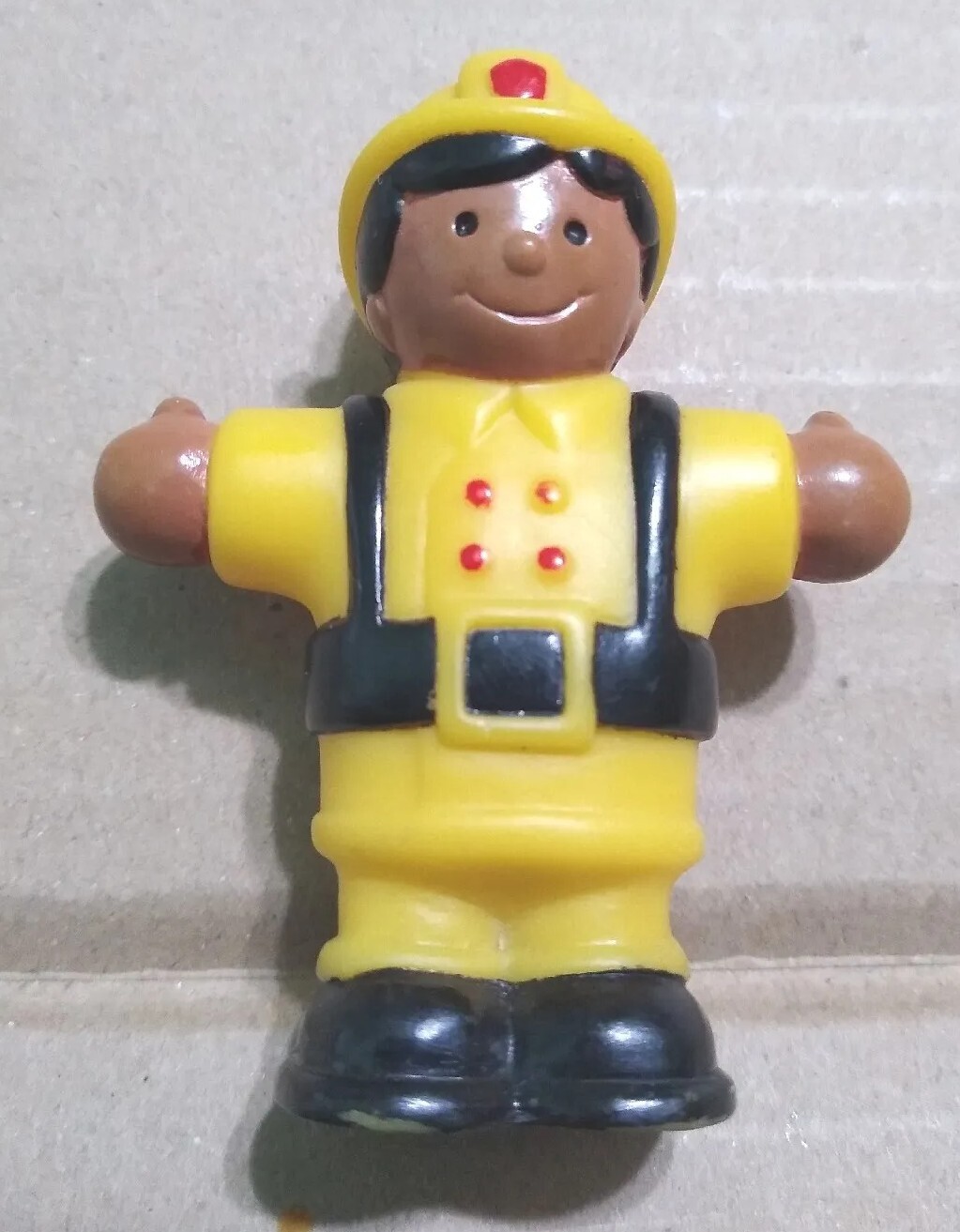 2 1/2 Inch Tall African American Toy Firefighter Paramedic Plastic Figure