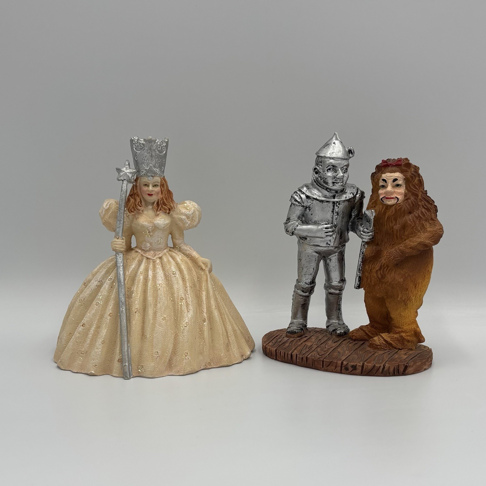 RARE Vintage Wizard Of Oz Glinda Good Witch + Tin Man & Lion Ceramic Toy Lot