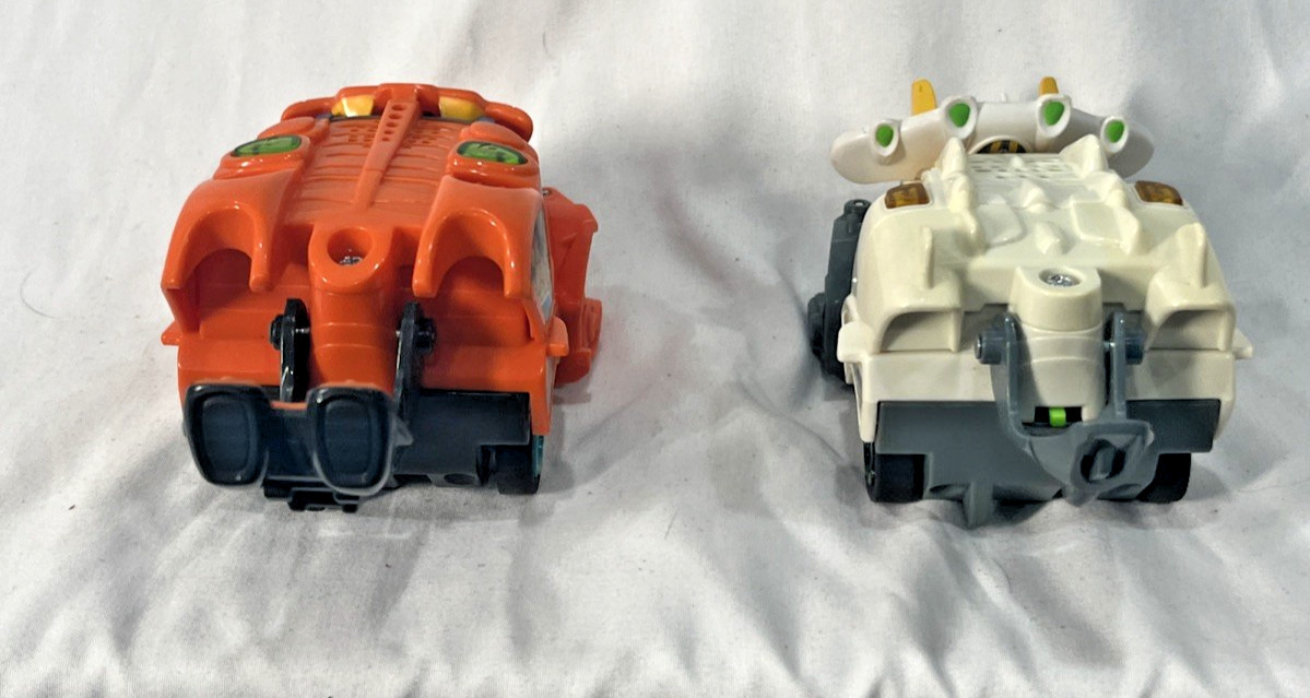 VTech Switch and Go Talking Dinos Turbo Lot of 2-Orange-White-Dart Triceratops