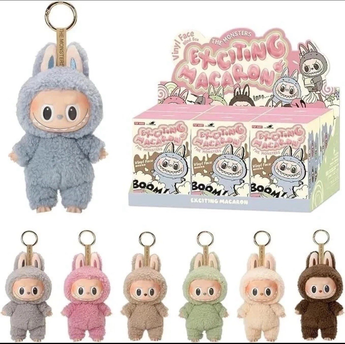 Authentic Labubu The Monsters Exciting Macaron Blind Box Complete Set of 6