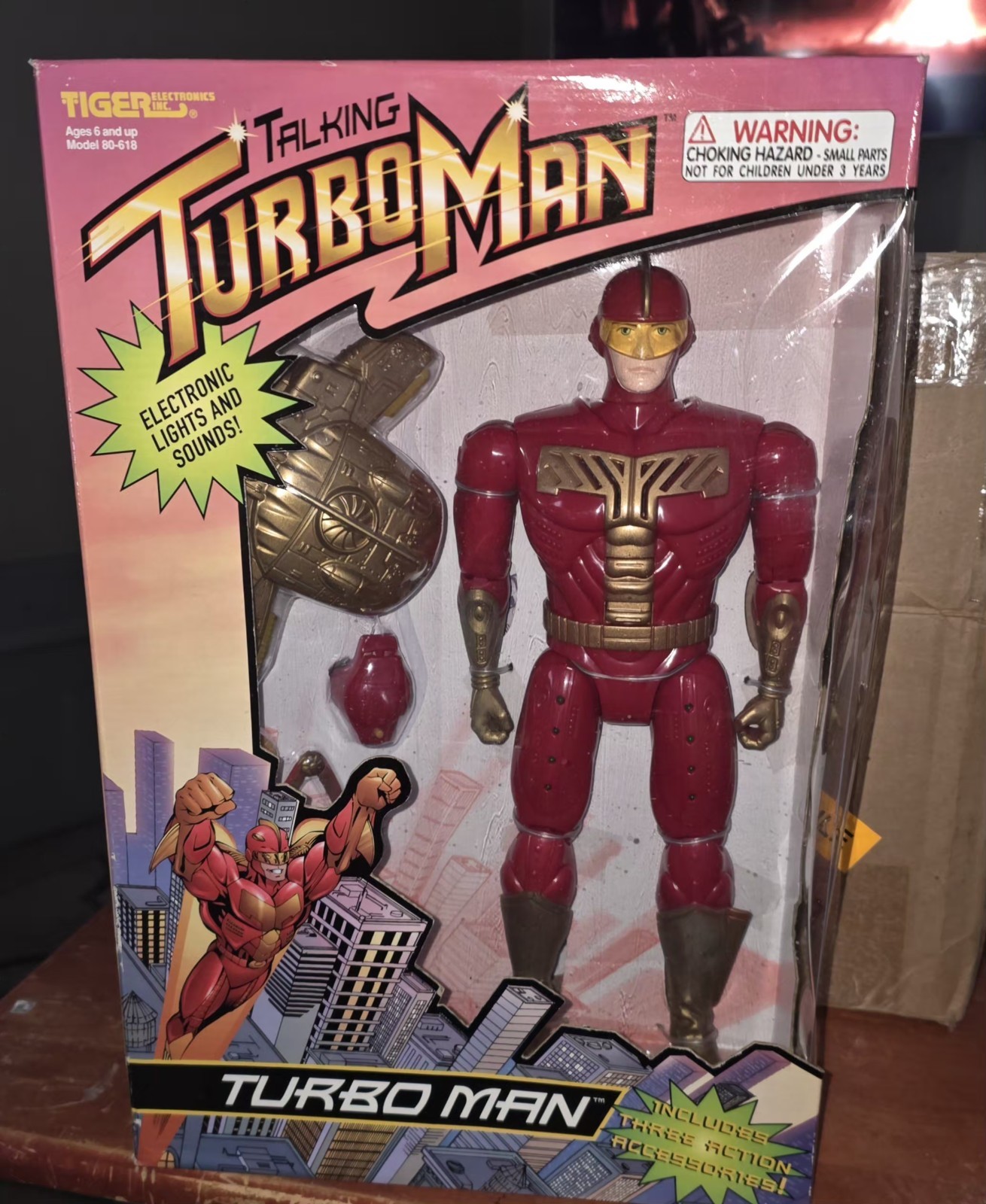 ORIGINAL PROP TOY FROM 1996&Prime;JINGLE ALL THE WAY » TALKING TURBO MAN ACTION FIGURE