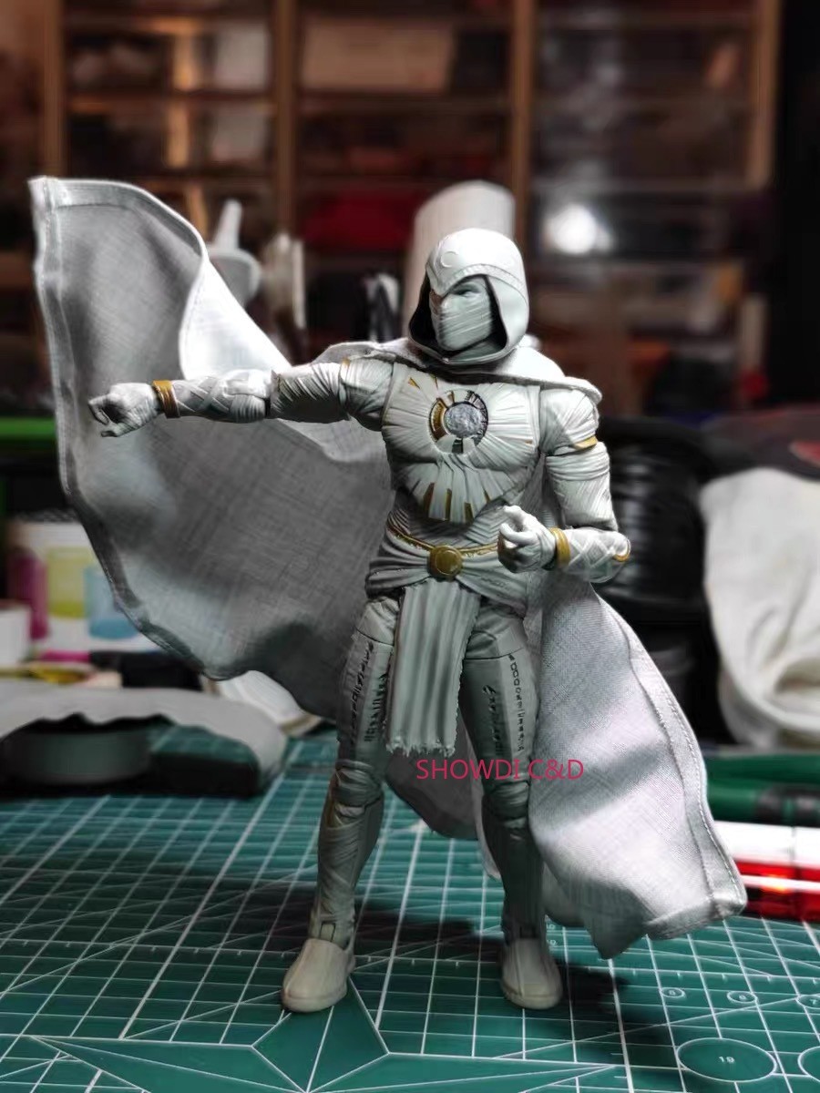 1/12 Custom Moon Knight Wired Trench Cape Cloak For 6&Prime; ML Action Figure Body