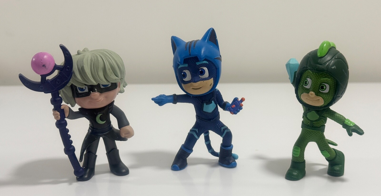 PJ Masks Fixed Figures by Frog Box Lot of 3 Catboy, Gekko, & Luna w Orb