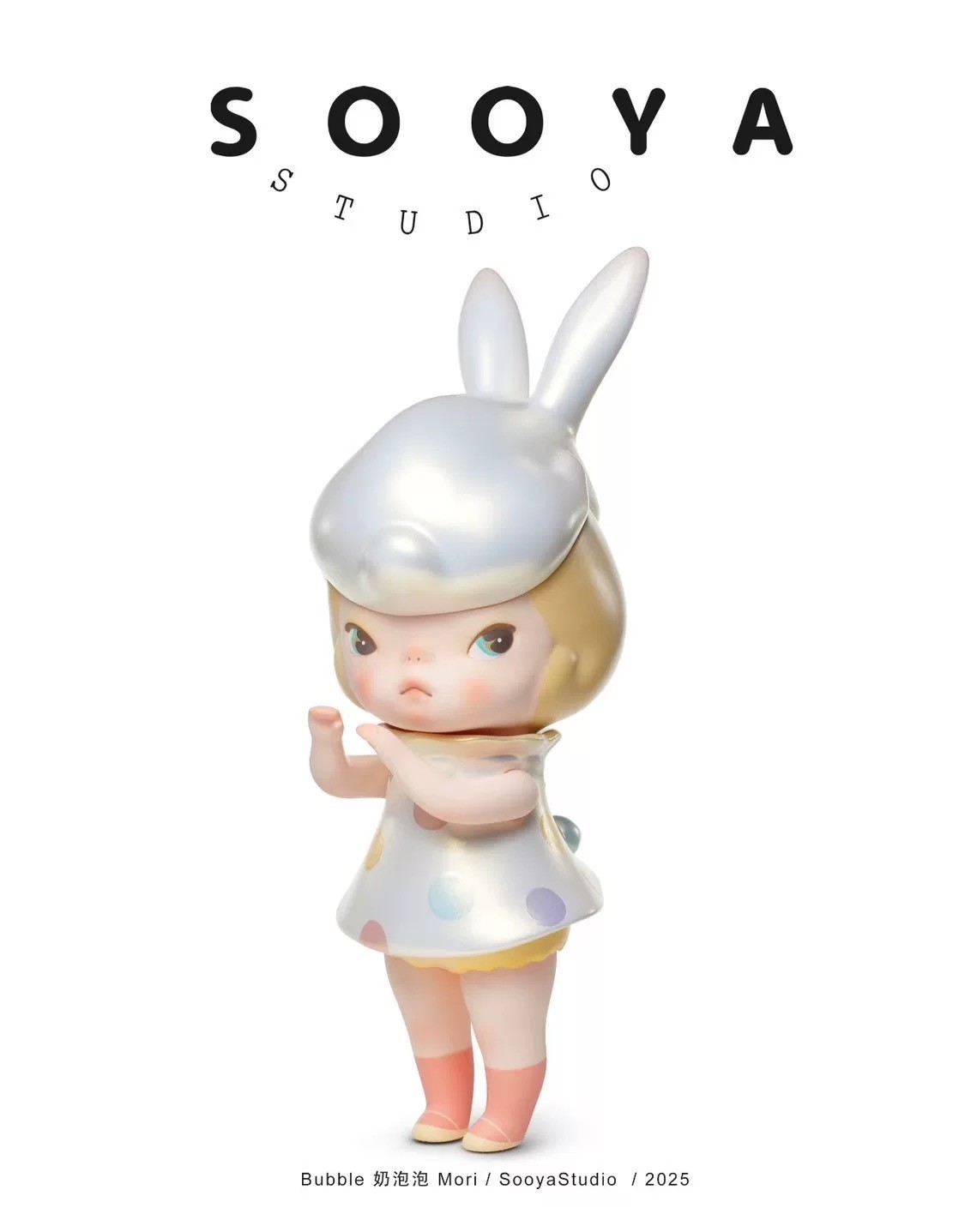 Sooya Studio Milk Bubble Mori White Multicolor Point Limited Vinyl Sofubi Figure