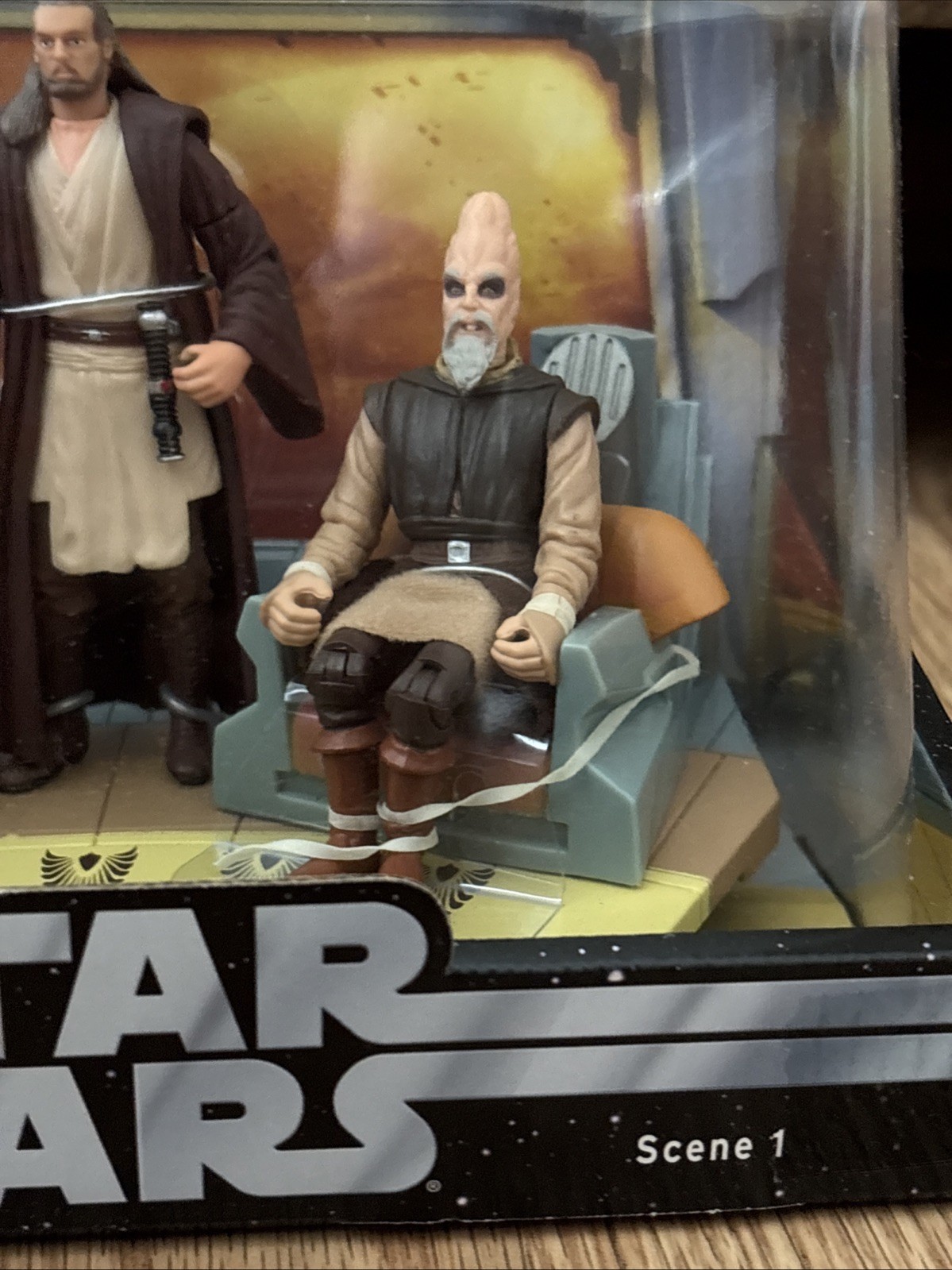 Star Wars Phantom Menace Jedi High Council Scene 1 Yoda Qui-Gon Jinn Mundi NEW