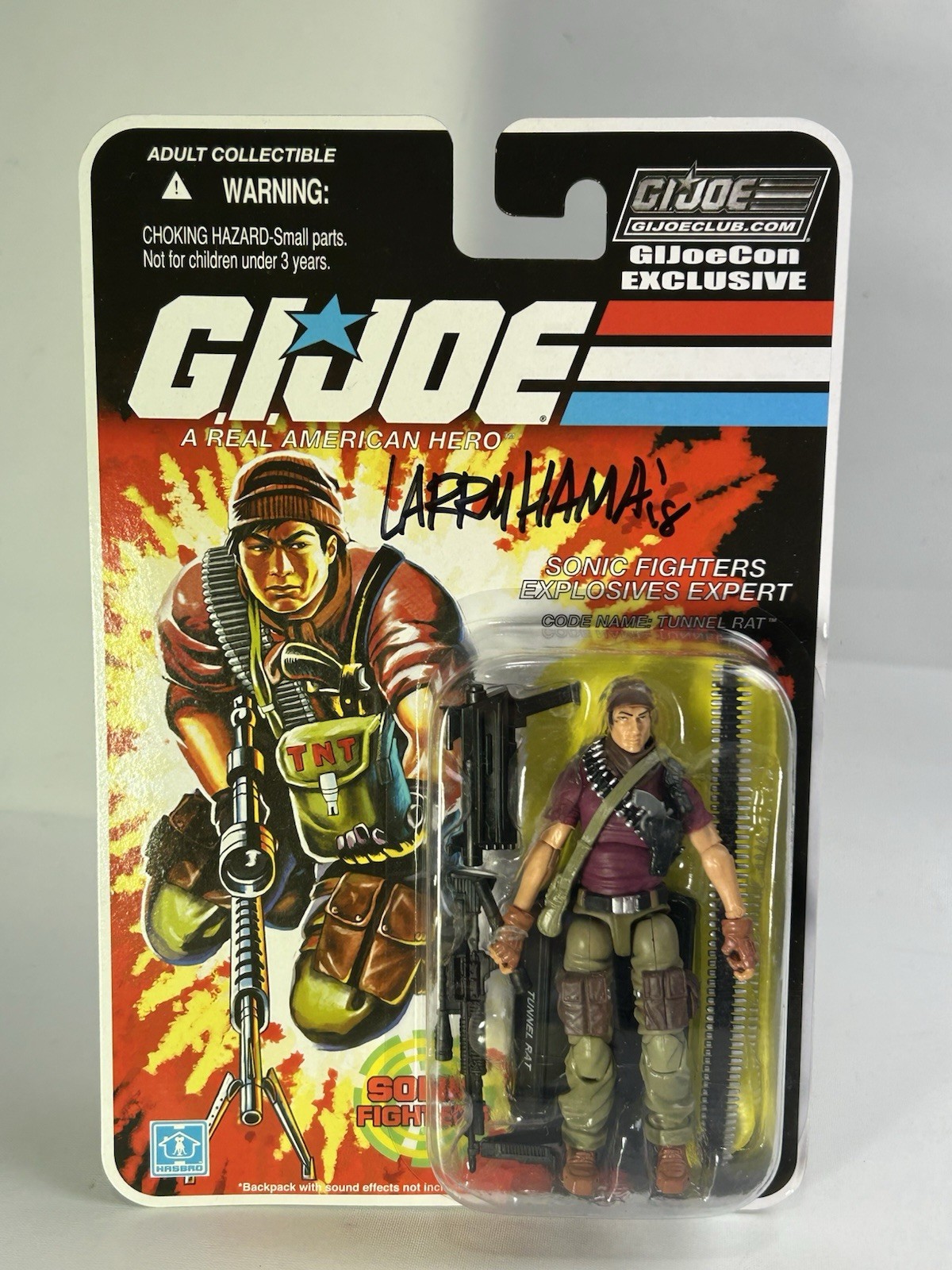 2018 GI Joe Convention Sonic Fighter Tunnel Rat MOSC. Autographed by Larry Hama