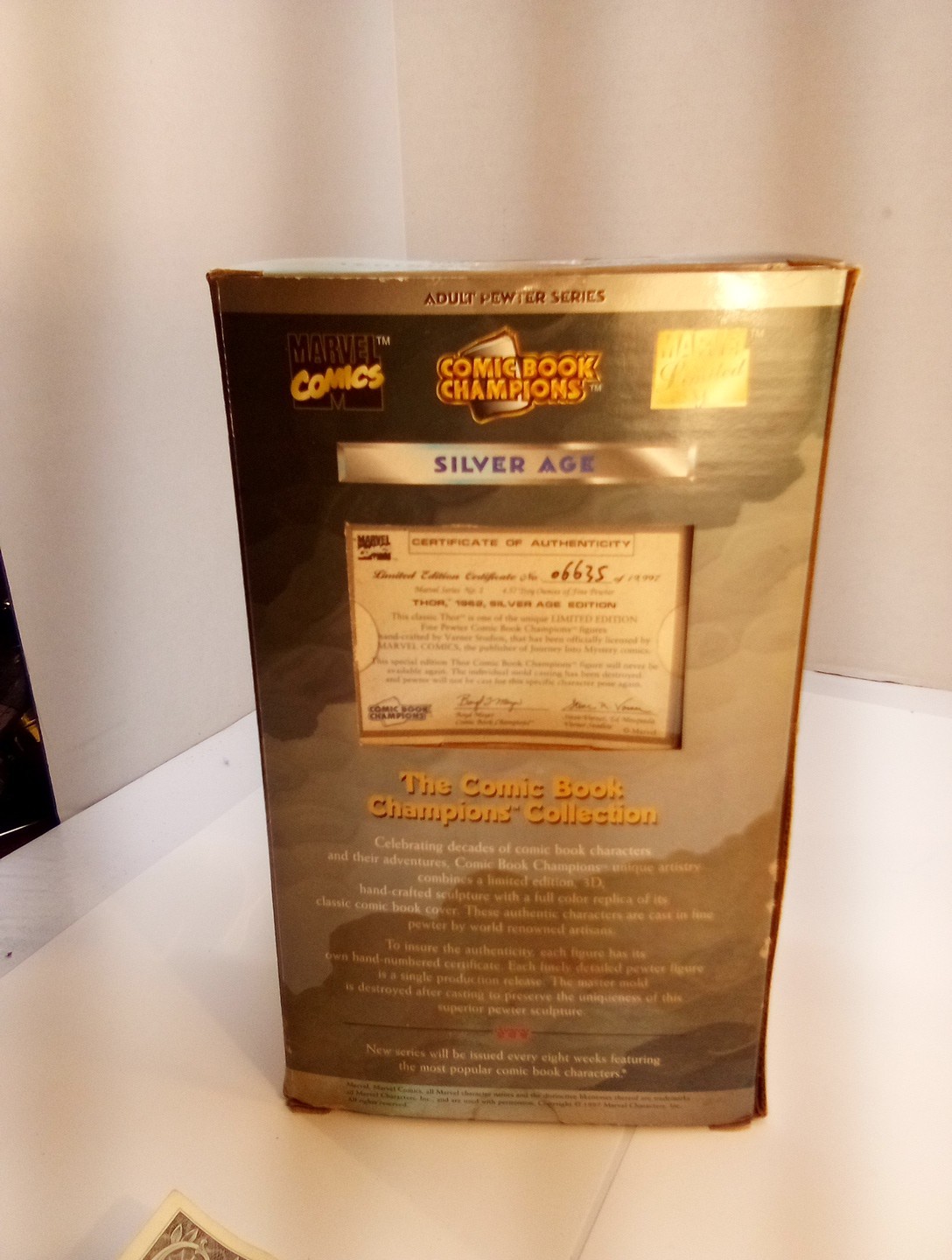 Comic Book Champions Silver Age Thor 1962 Fine Pewter LE Series 2 #384 Box Rough