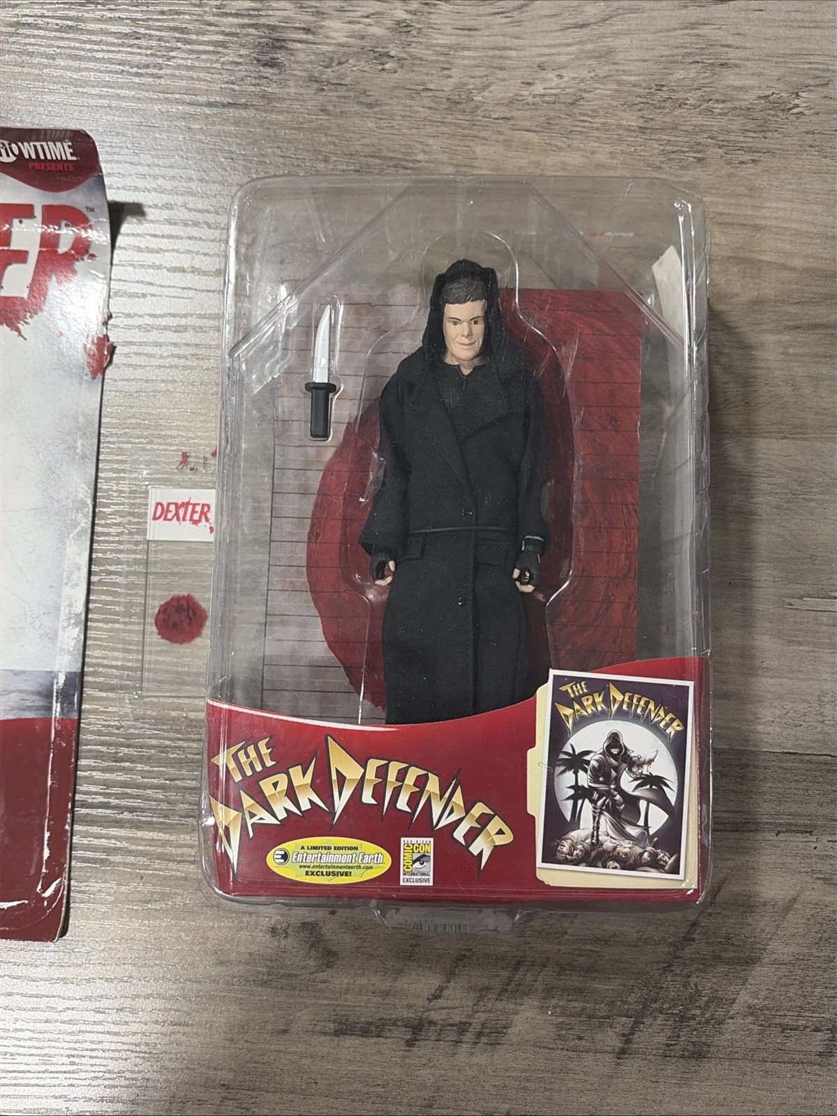 Dexter Dark Defender Action Figure Collectible Blood Slide New SDCC Lose On Card