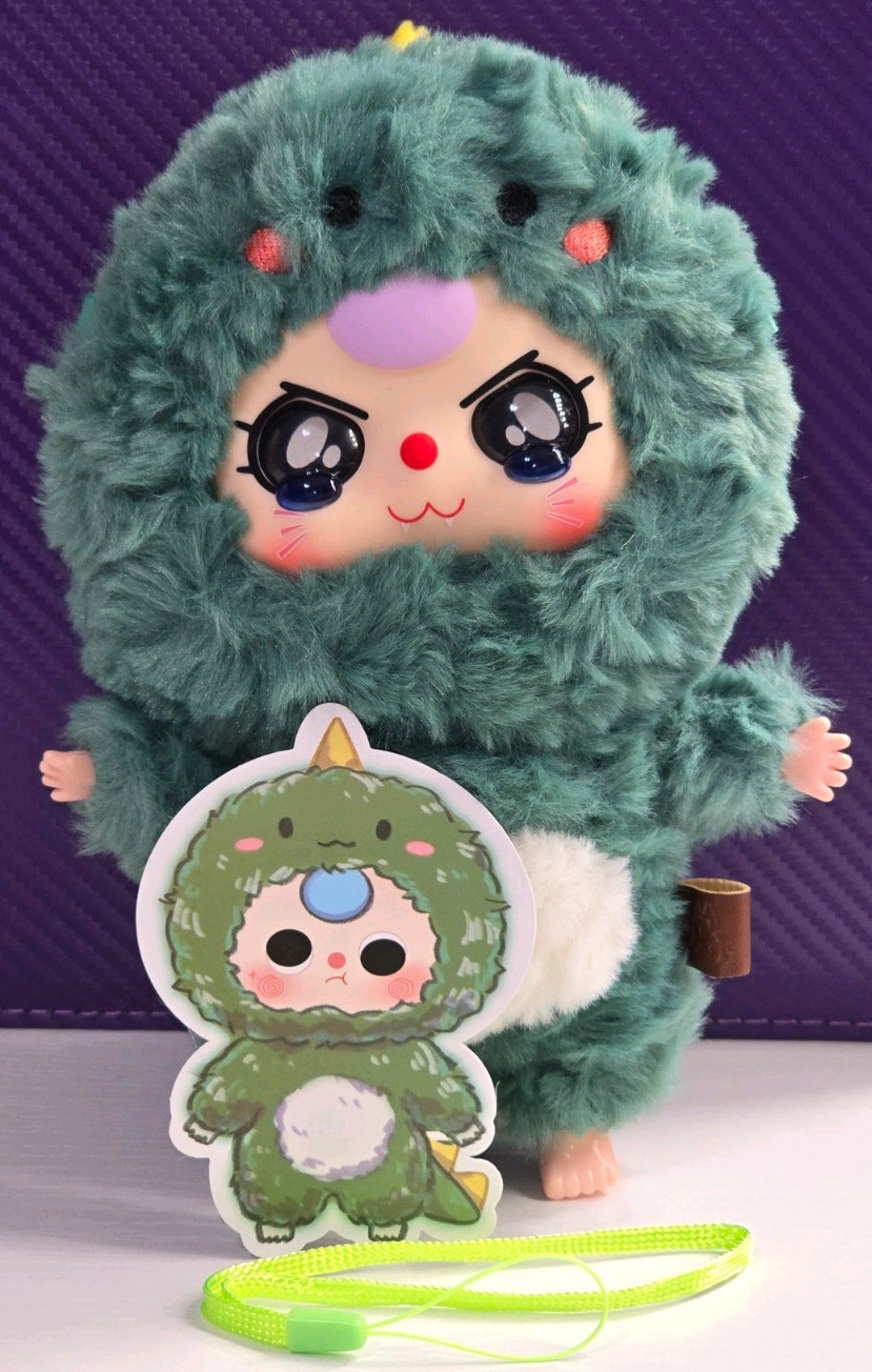 Baby Three V3 Big Cute Plush Pendant Confirmed- Dinosaur 🦖 w/SPECIAL Eyes! New!