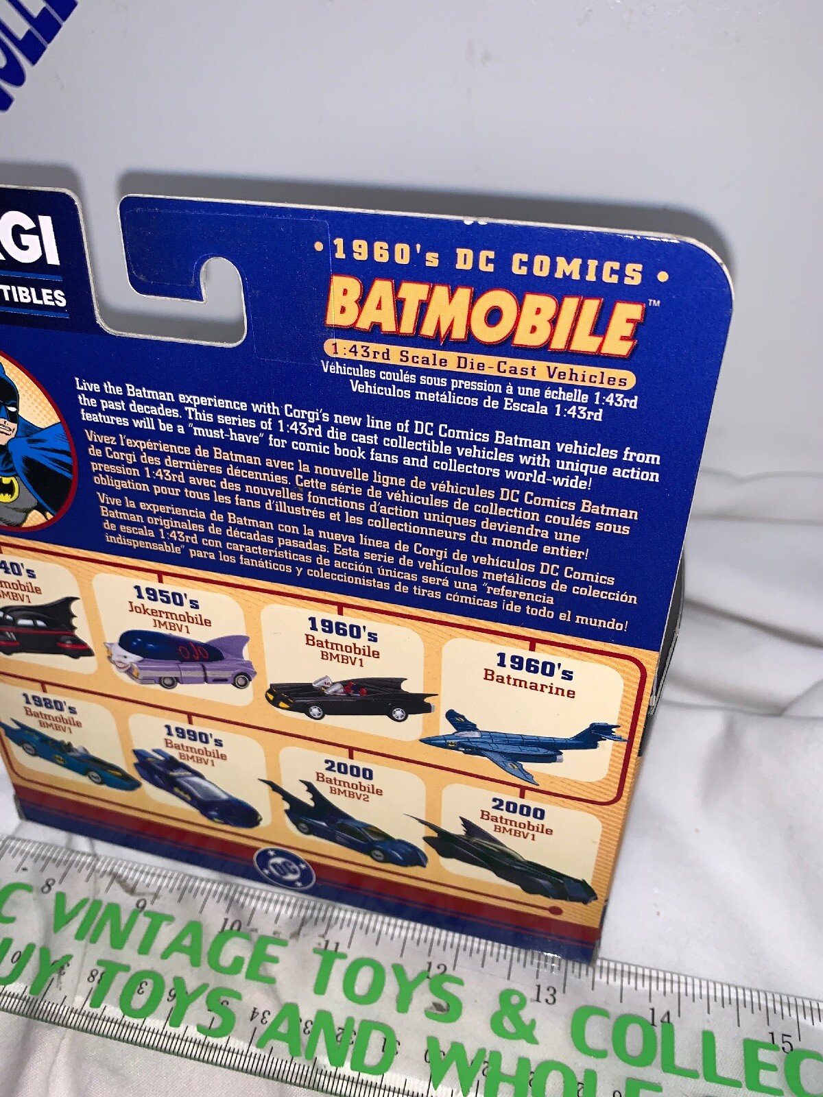 1960&rsquo;s Batmobile – Batman DC Comics Corgi 1:43 Scale Diecast Vehicle Car New