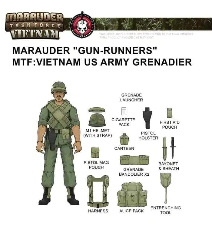 2025 Marauder Task Force Kickstarter 1/18 Viet Nam US Army Grenadier New