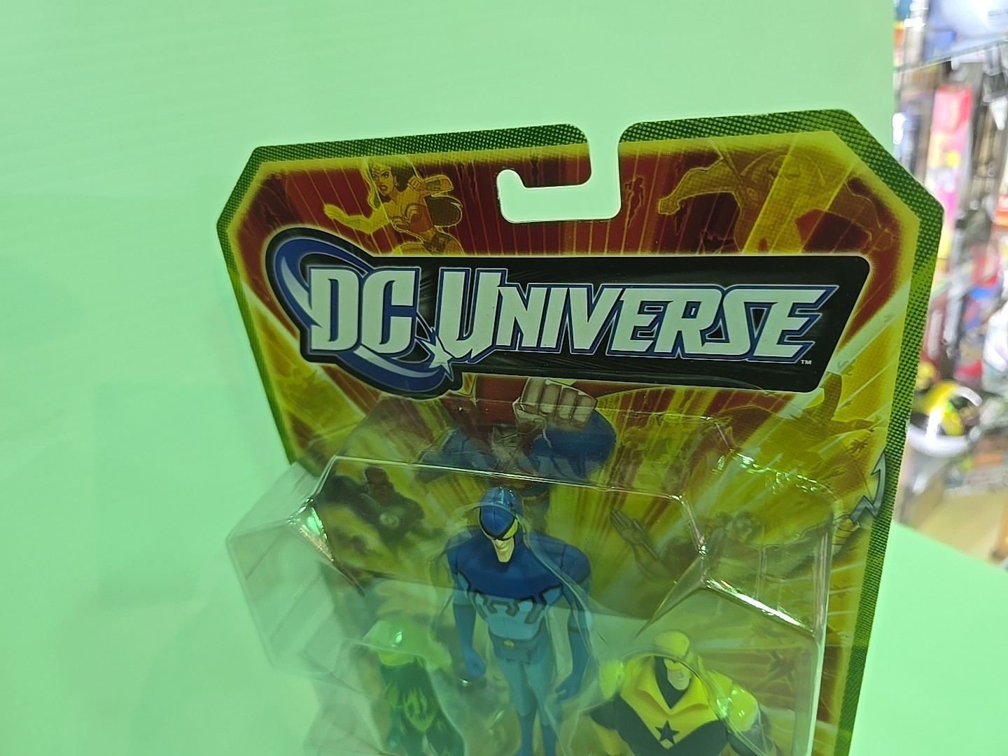 Justice League Unlimited FIRE, BLUE BEETLE, BOOSTER GOLD 3 Pack Figures Clean Bx