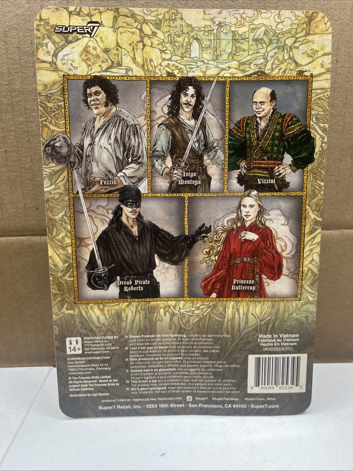 The Princess Bride Super 7 Reaction set Unpunched cards, andre giant, new