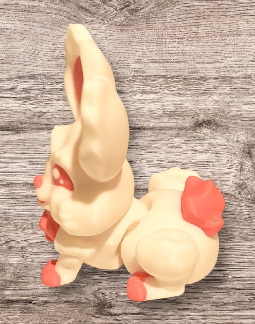 3D Printed – 3&Prime; Rabbit – White / Pink – #3027-0103