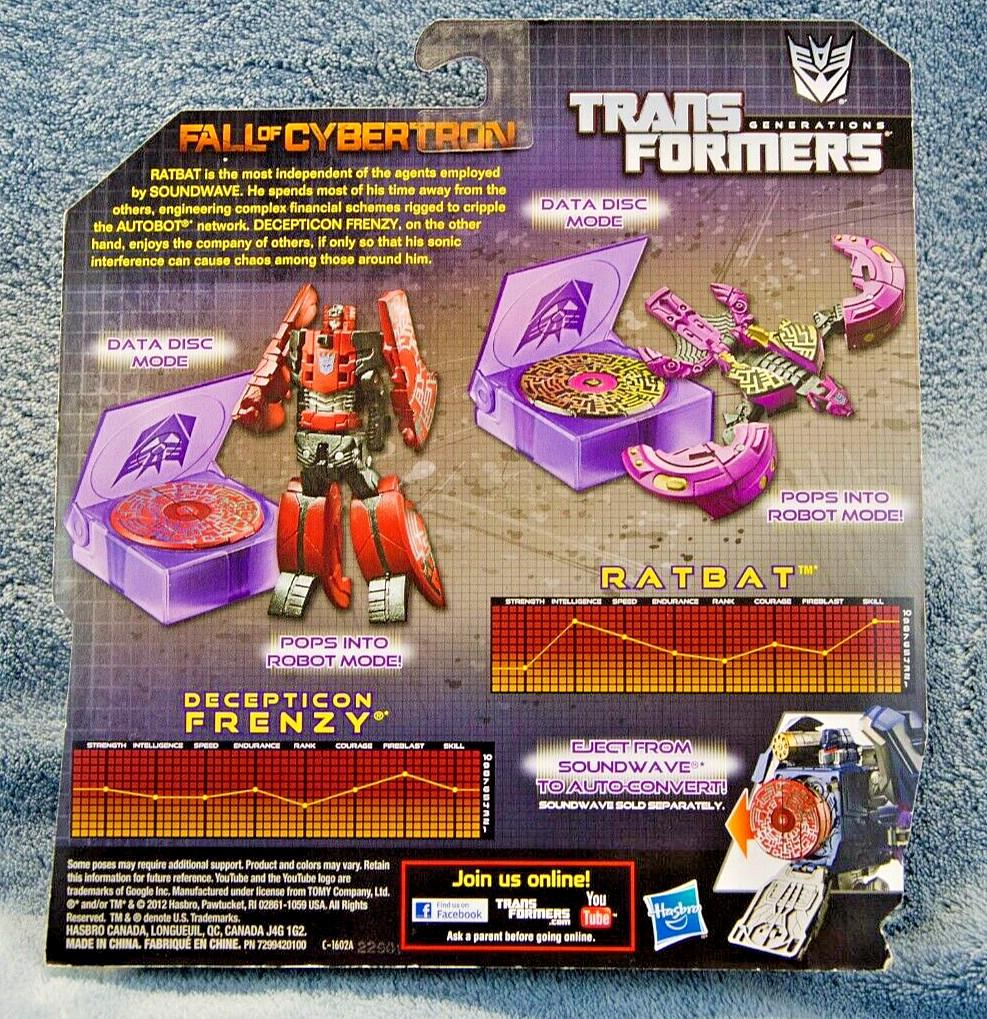 NIP – Transformers Generations Fall of Cybertron FRENZY & RATBAT
