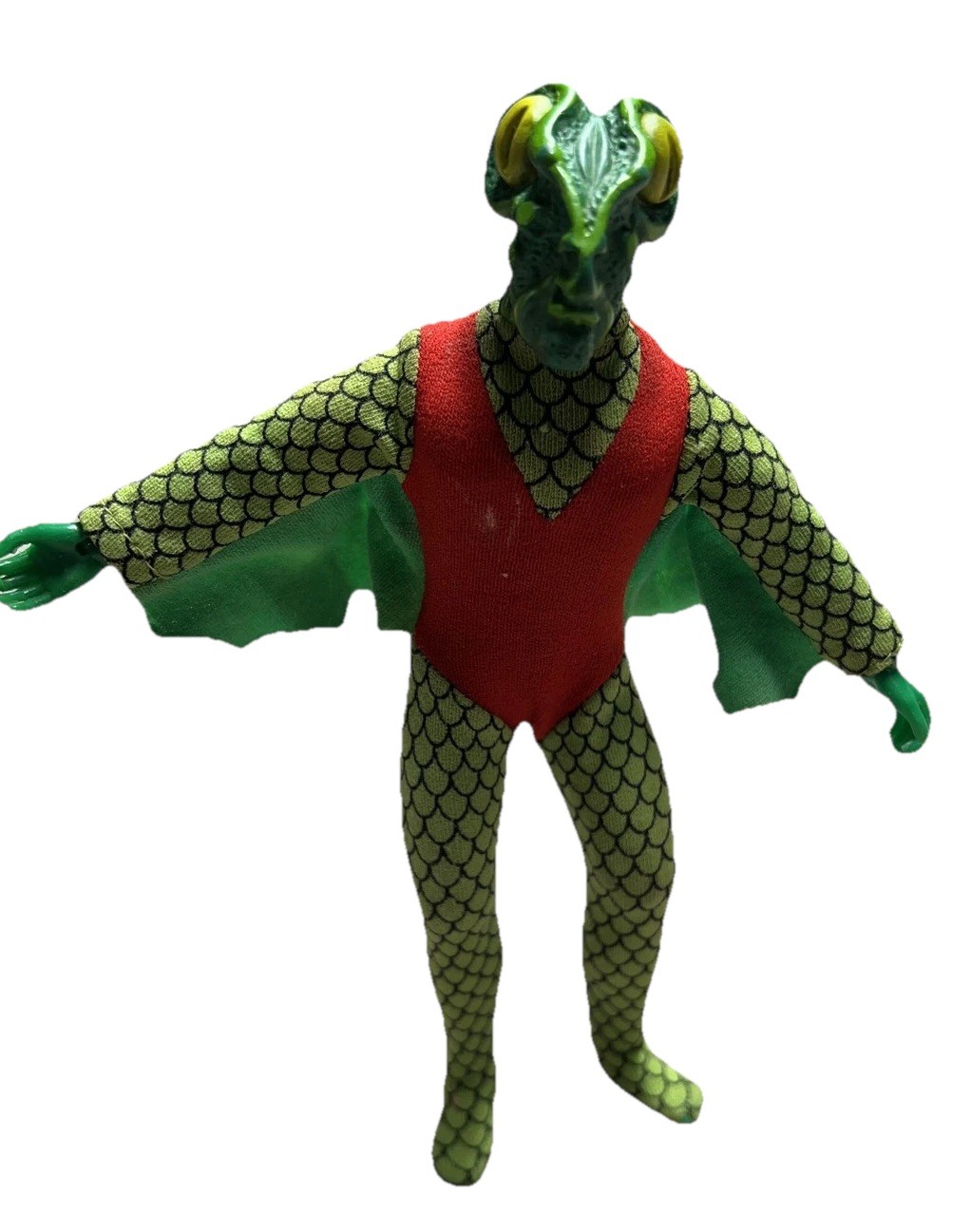 Vintage 1974 Mego Star Trek Neptunian Nia 8&Prime; Green Action Figure Cloth Suit