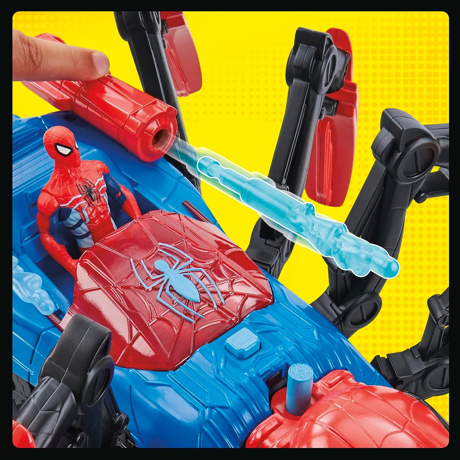 Marvel Car Playset with Blast Feature and Action Figure for Kids Ages 4 and Up