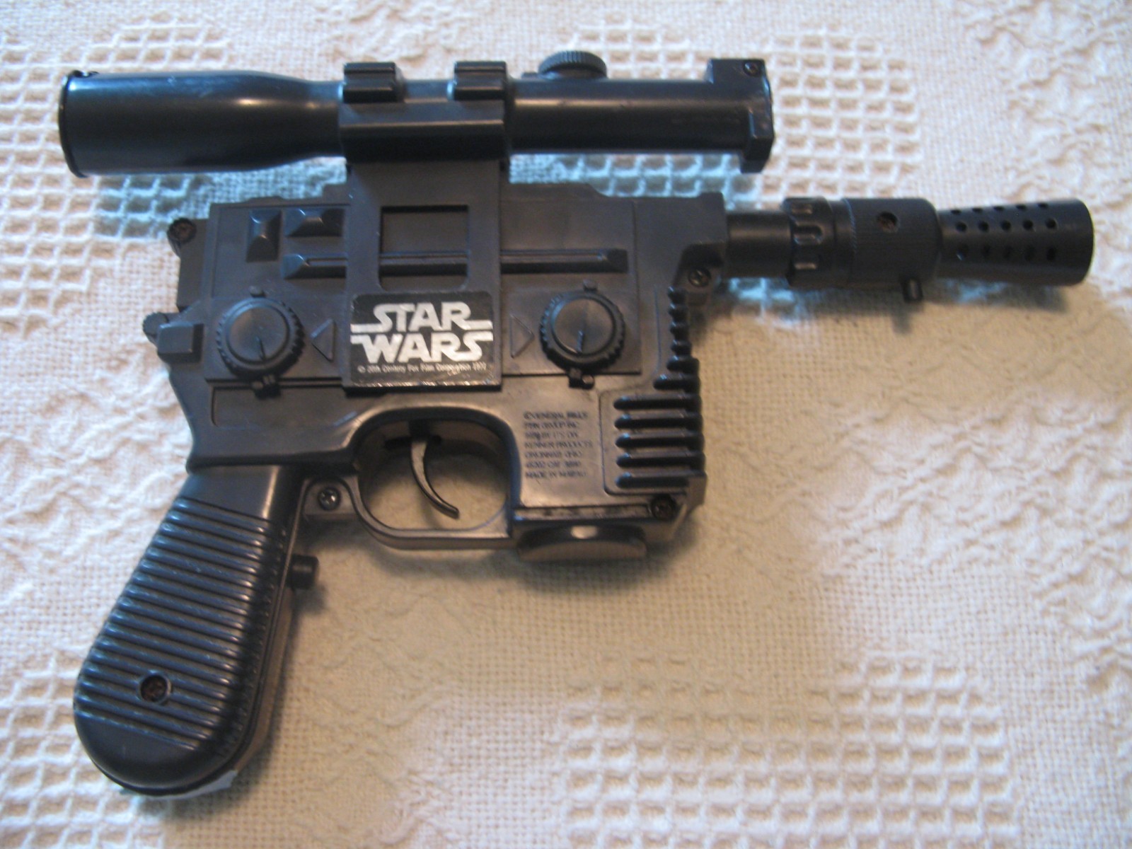 STAR WARS Han Solo 1977 Movie ANH Blaster Laser Pistol Complete Working PEW PEW!