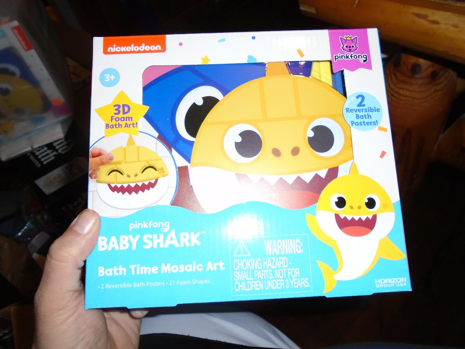 New Pinkfong Baby Shark Bath Time Mosaic Art – 3D Foam – Reusable