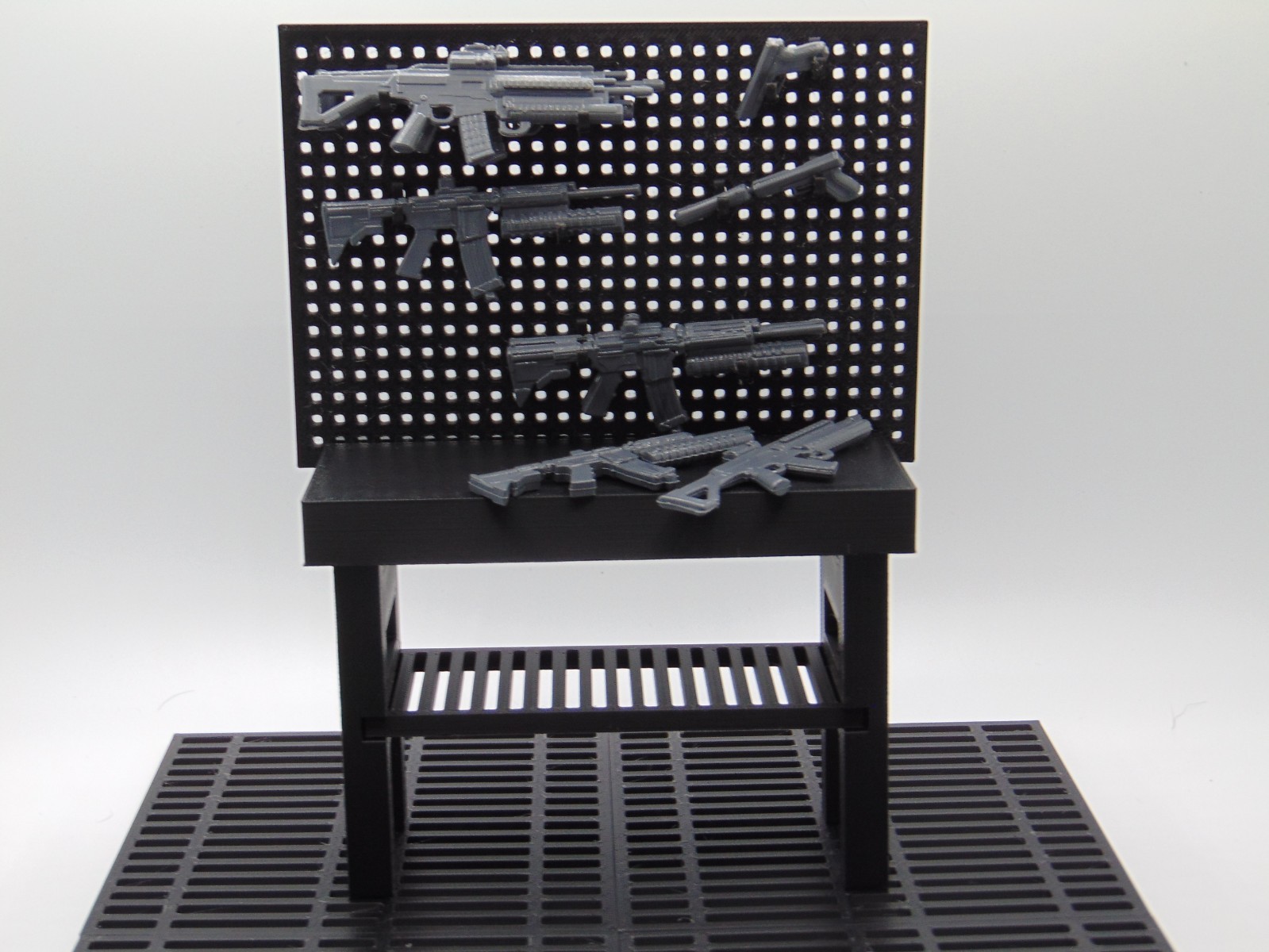 Custom 1:12 Modular 4x Sci-Fi Flooring Grille Tiles Diorama Prop 6&Prime; Figures BLK