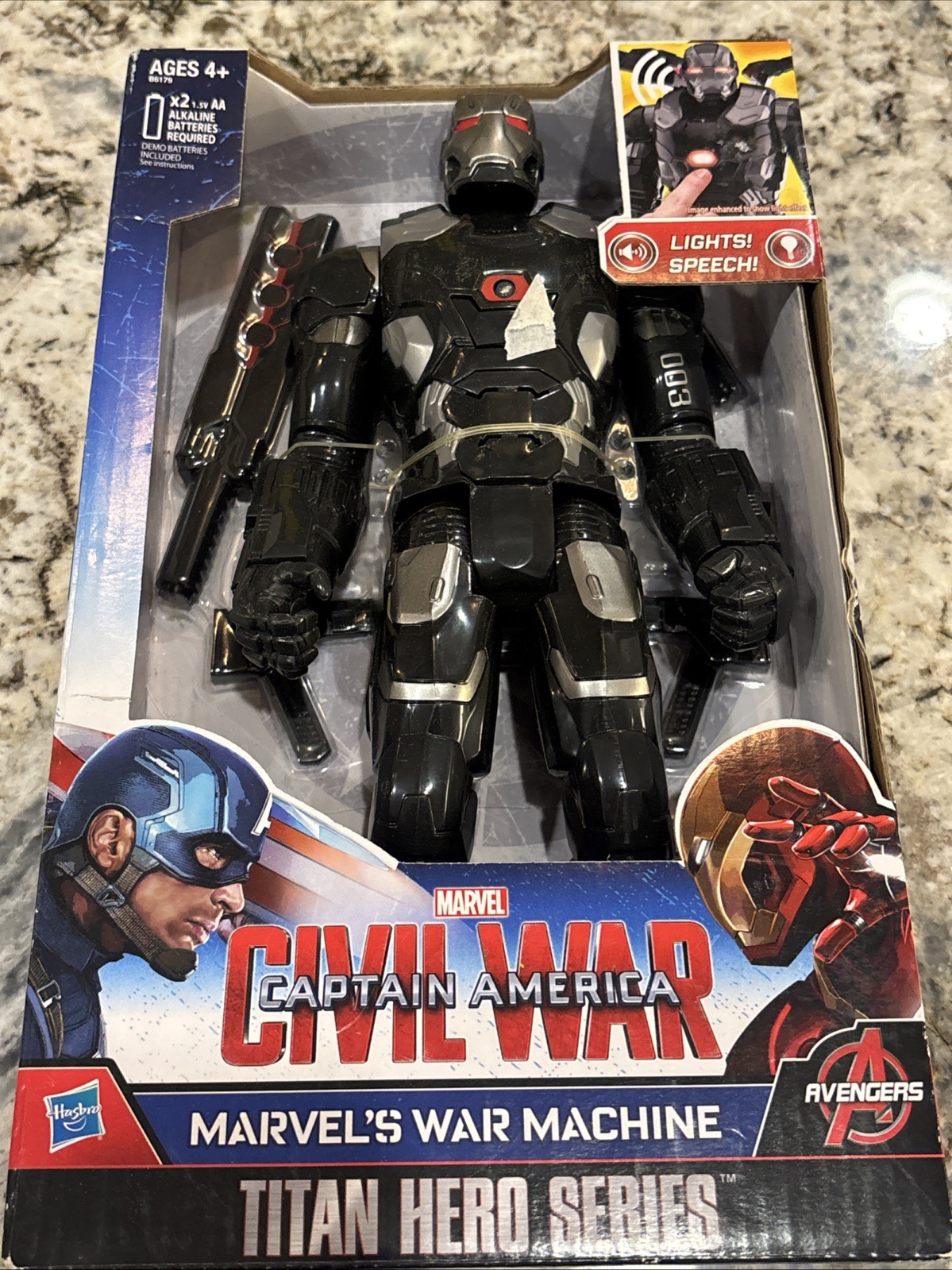 MARVEL CIVIL WAR WAR MACHINE **LIGHTS + TALKING** Titan Hero Series avengers