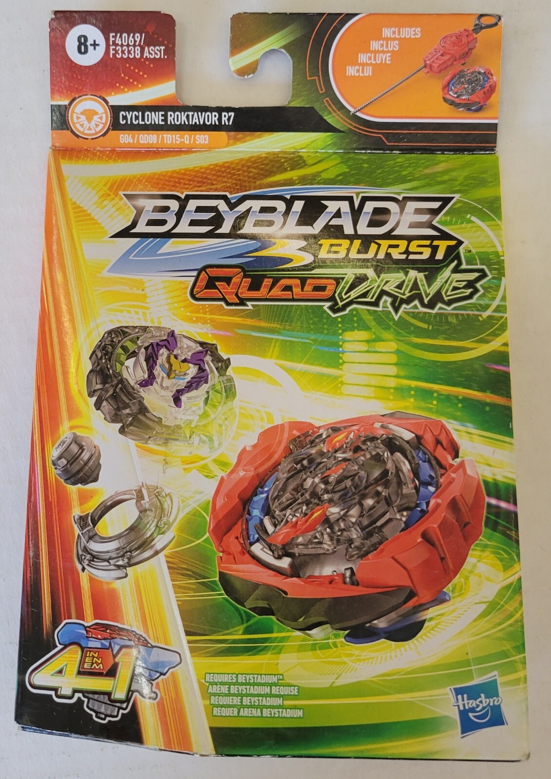 Beyblade Burst QuadDrive Cyclone Roktavor R7 Spinning Top Starter Pack —