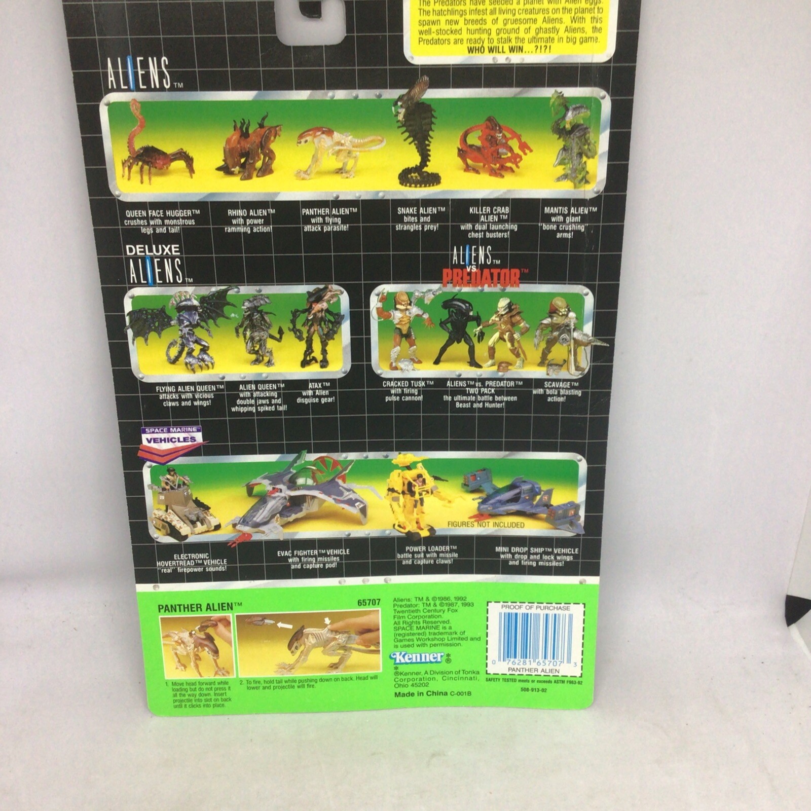 Kenner Panther Alien flying attack Parasite movie MOC predator 1993 missile