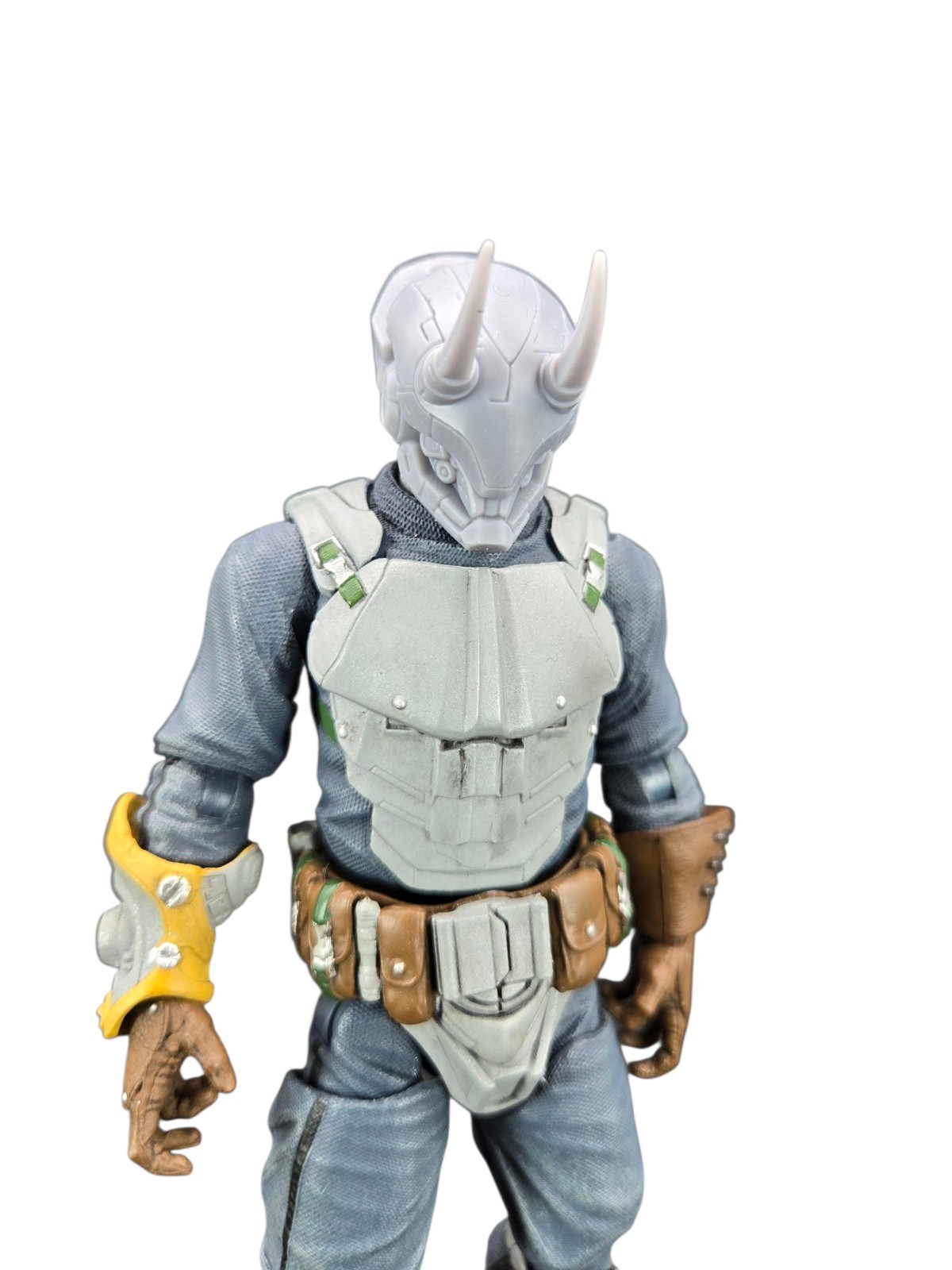 Custom 3d Printed Horned Cyborg Headsculpt For Mythic Legions 1/12 Scale