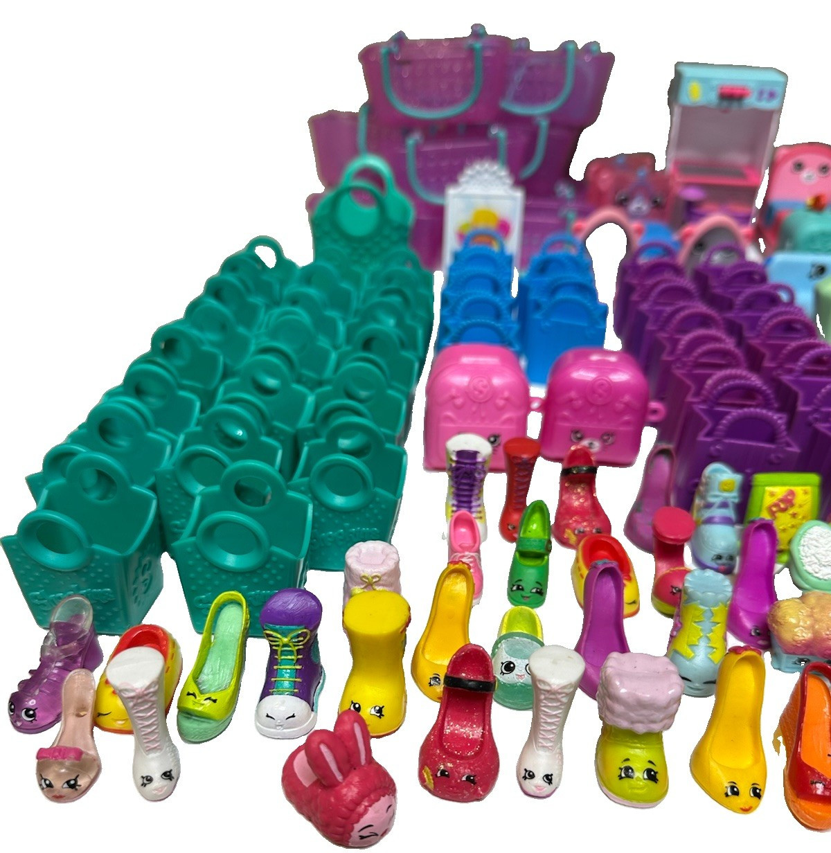 Huge Shopkins Mixed Lot 361 Pieces 250+ Figures Happy Places Shopville Furniture