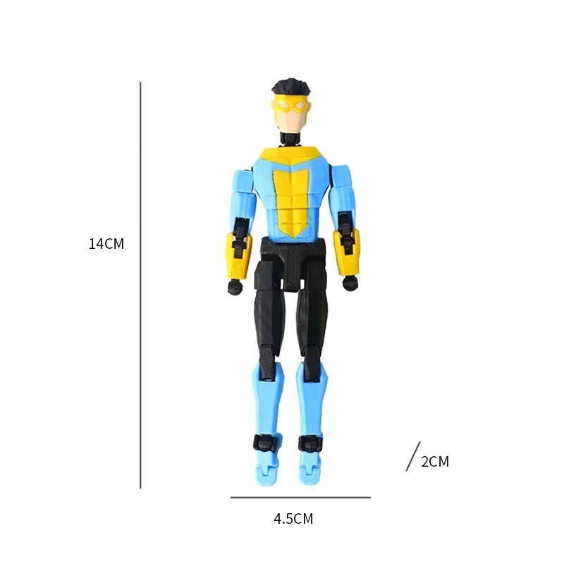 3D Printed Invincible Superhero Action Figures with Articulatable Limbs