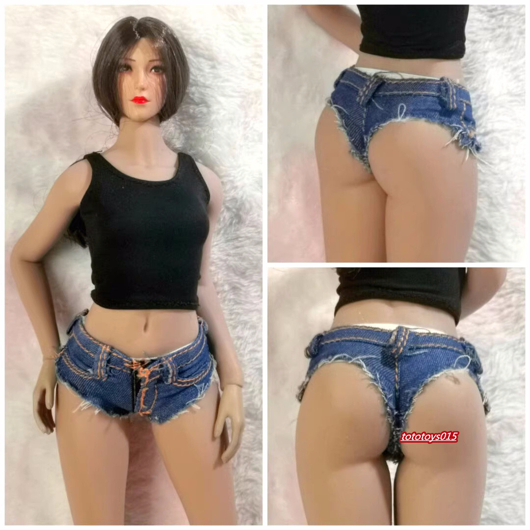 1/6 Blue Denim Shorts Clothes Model Fit 12 » PH TBL Female Action Figure Body