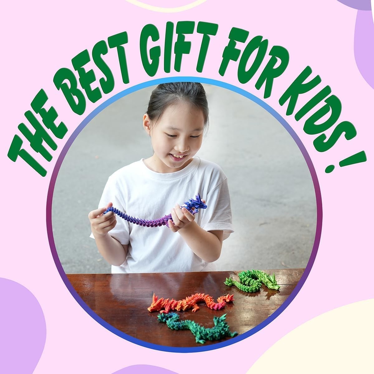 Interactive 12-Inch 3D Printed Dragon Set | Stress Relief & Decor for All Ages