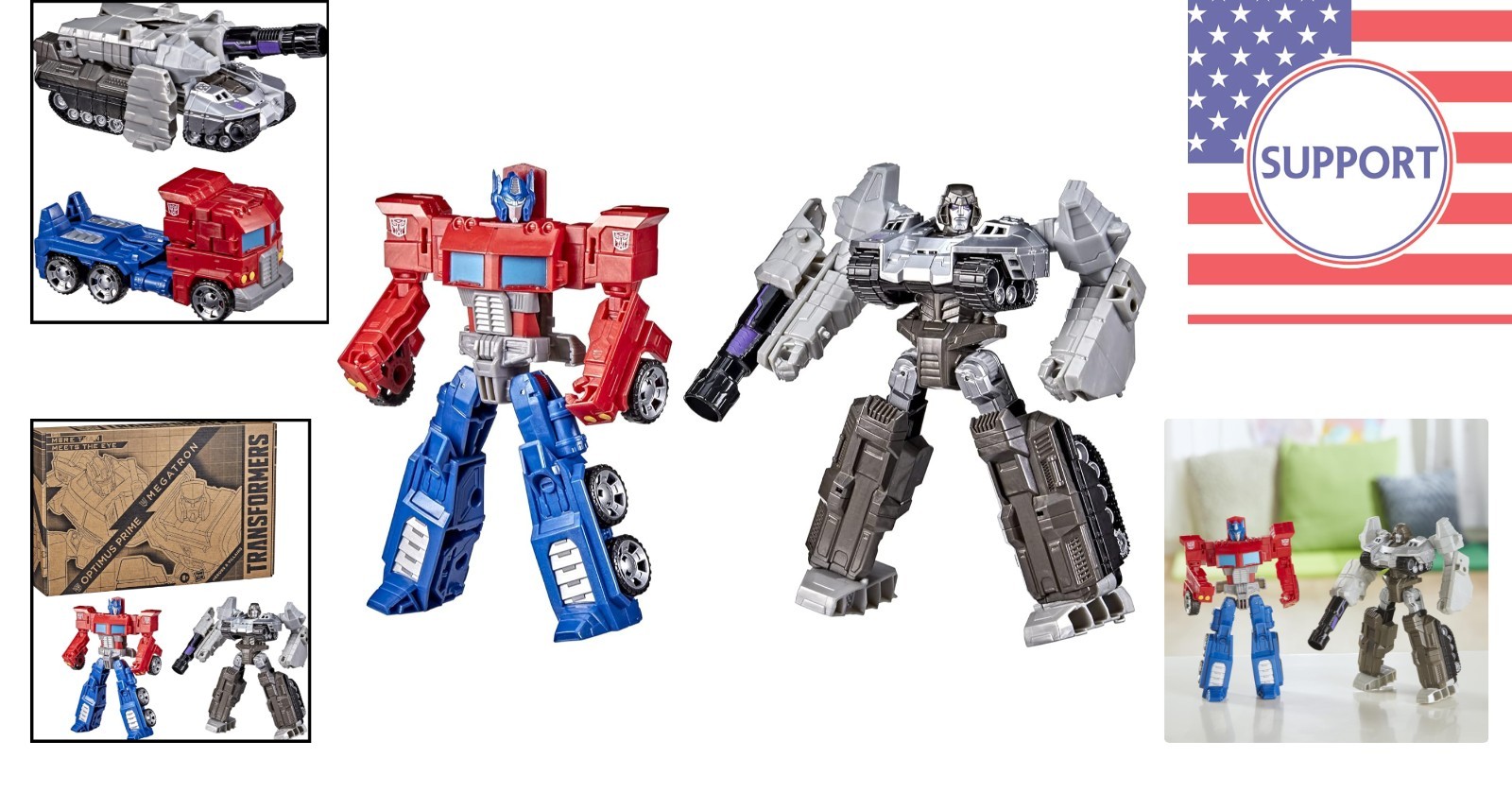 7-Inch Transformers Action Figures: Optimus Prime & Megatron Set for Kids
