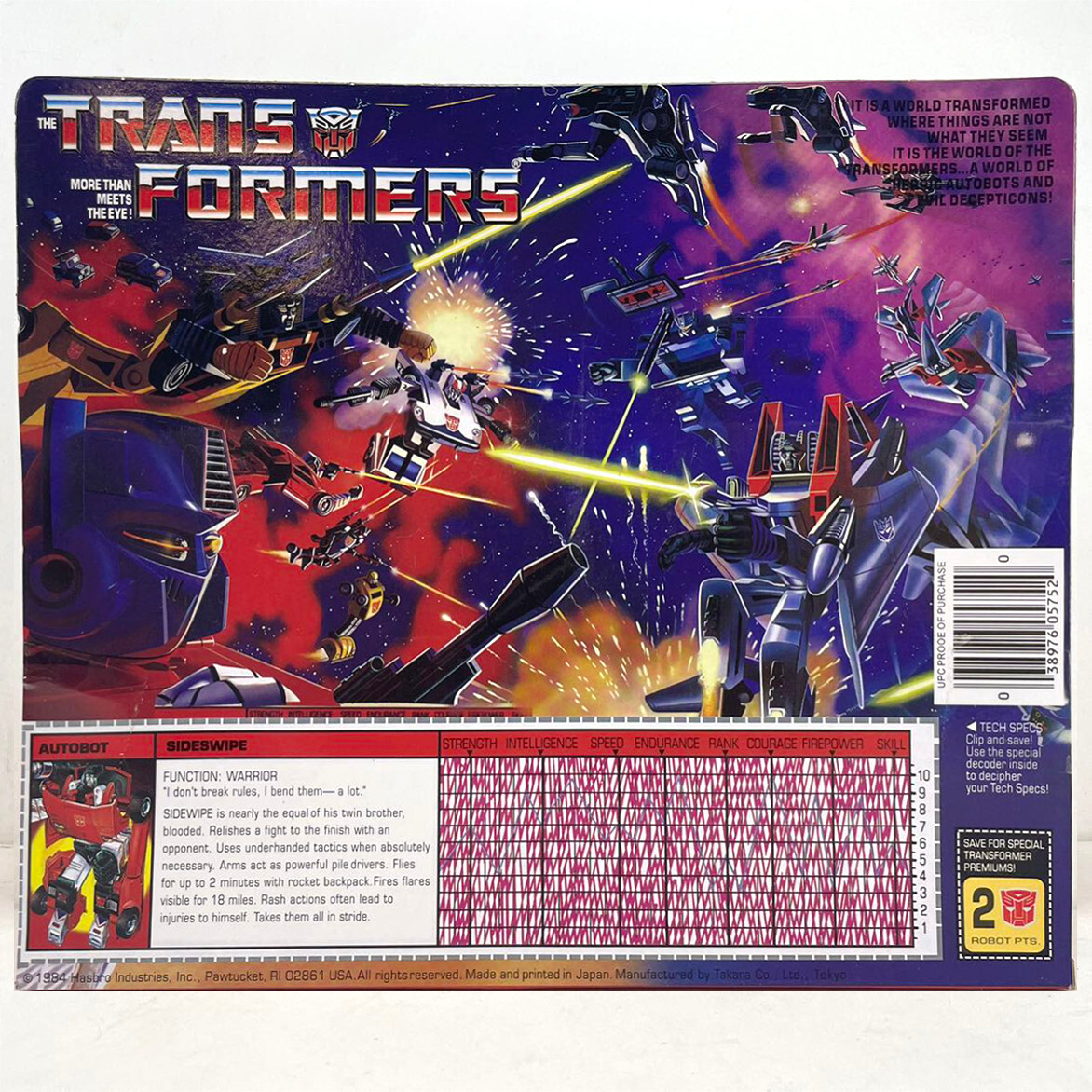 Transformers G1 Sideswipe Autobot Warrior Action Figure Transforming Toy New Box