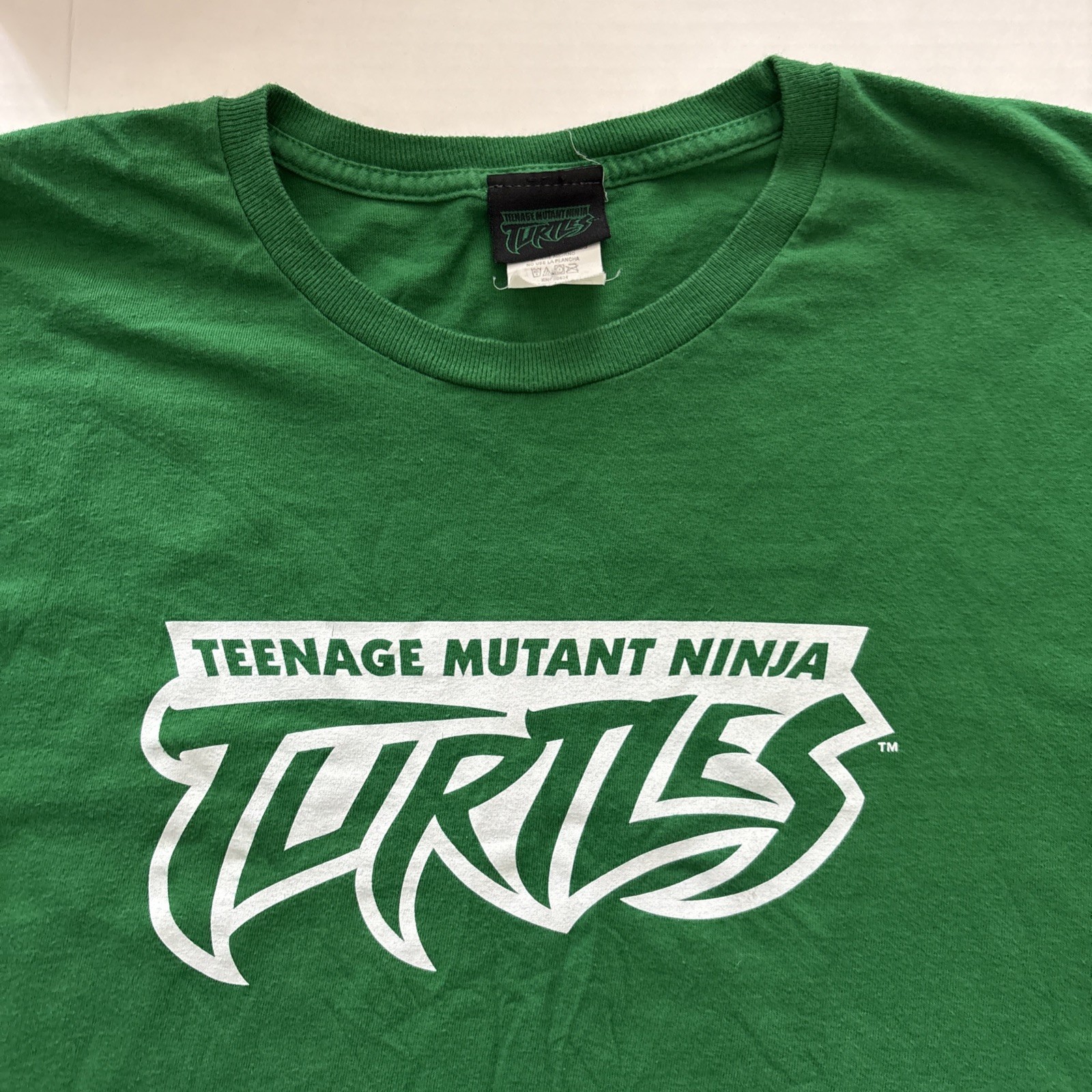 TMNT Vintage Teenage Mutant Turtles Logo T Shirt Size Large Green