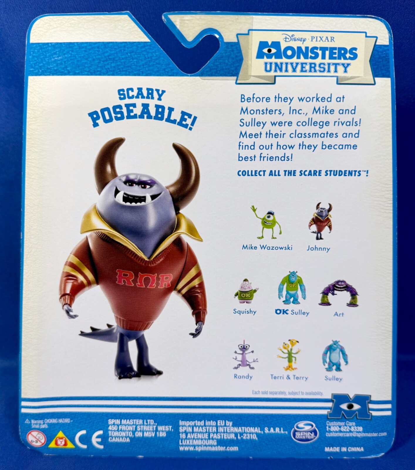 JOHNNY – Posable Action Figure SCARE STUDENTS Monsters University Inc PIXAR