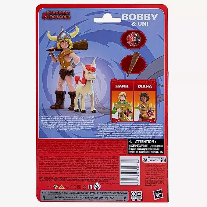 Dungeons & Dragons Cartoon Classic Bobby & Uni, Diana, Hank 6&Prime; Action Figure Set