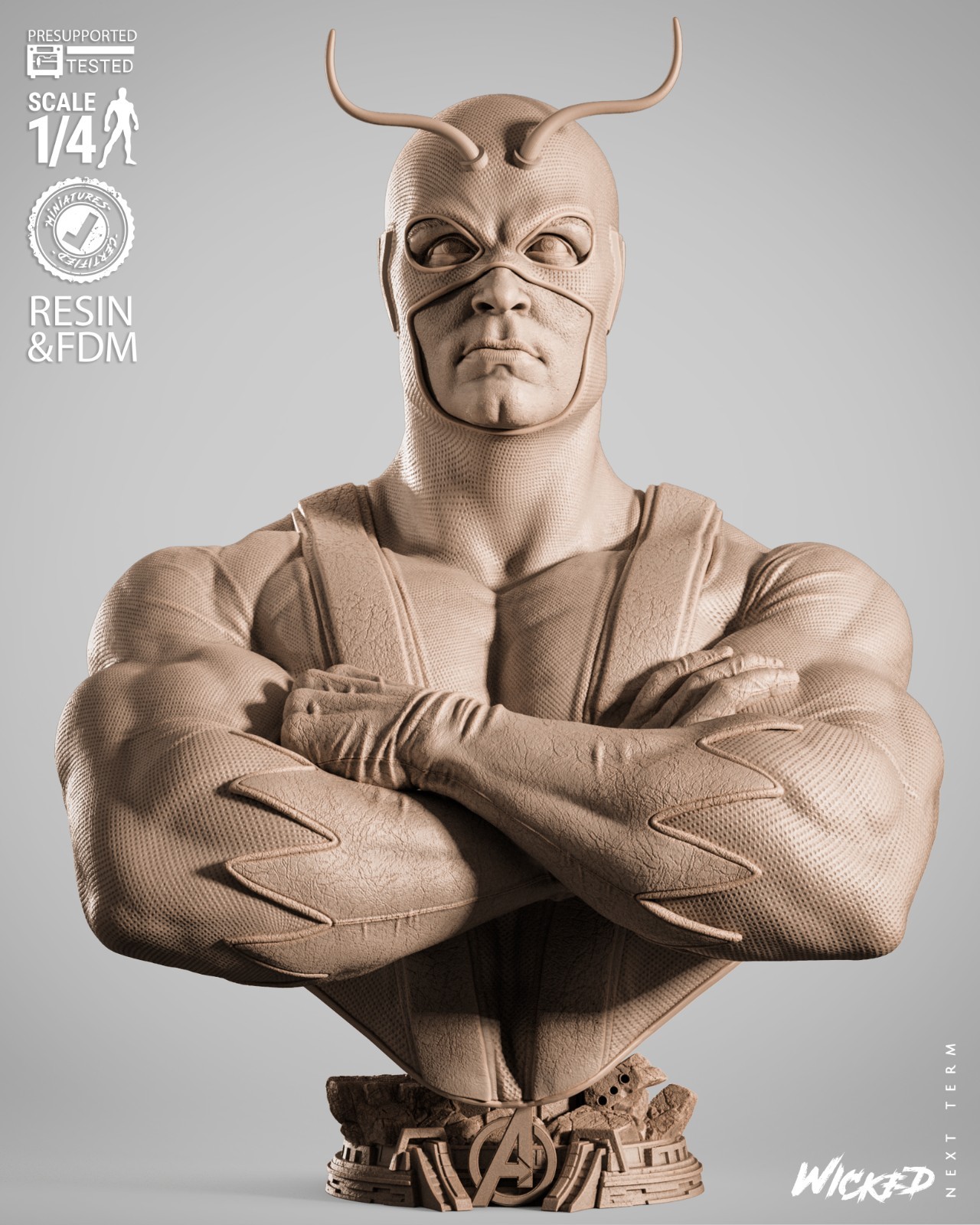 3D Printed Fan Art Giant Man Portrait Bust by Wicked3d