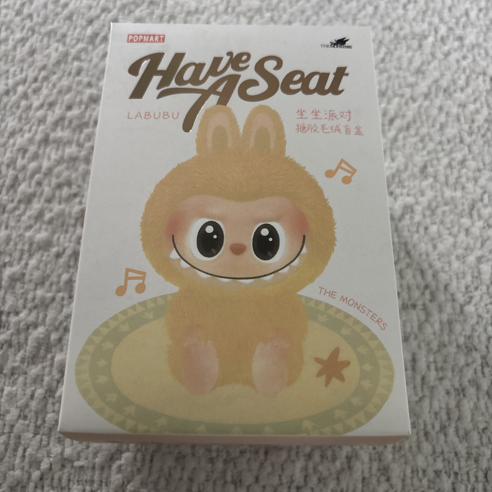 NEW SEALED POP MART LABUBU – THE MONSTERS – HAVE A SEAT VINYL PLUSH BLIND BOX
